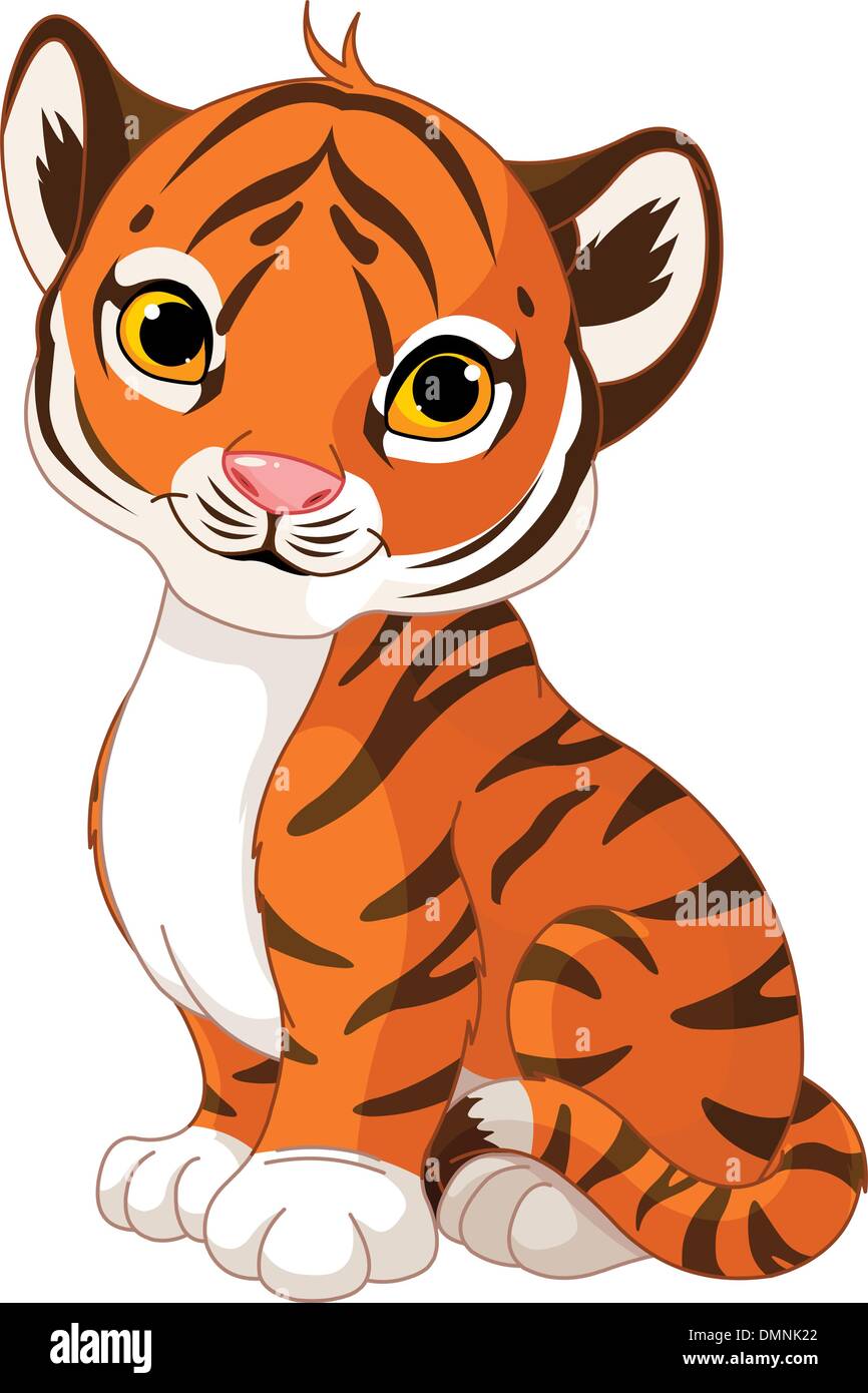 Cub tigre mignon Illustration de Vecteur