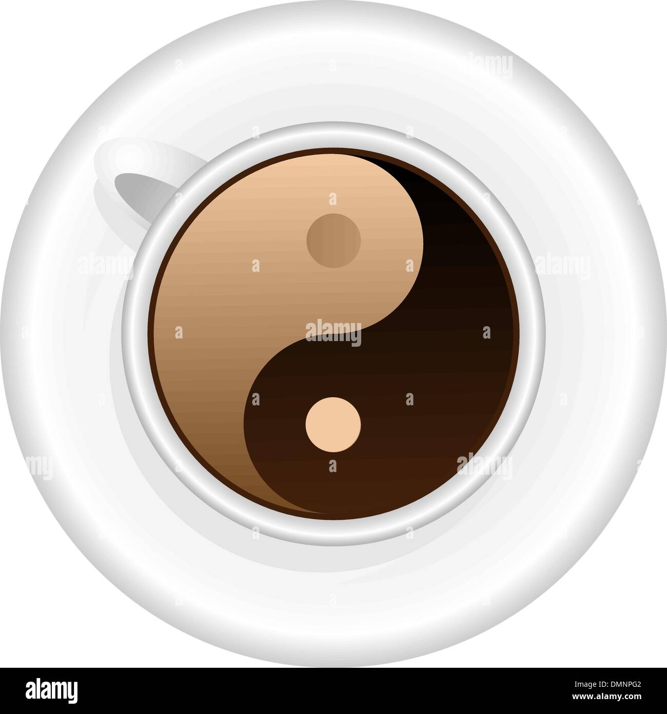 Tasse de café avec le symbole Yin Yang Illustration de Vecteur
