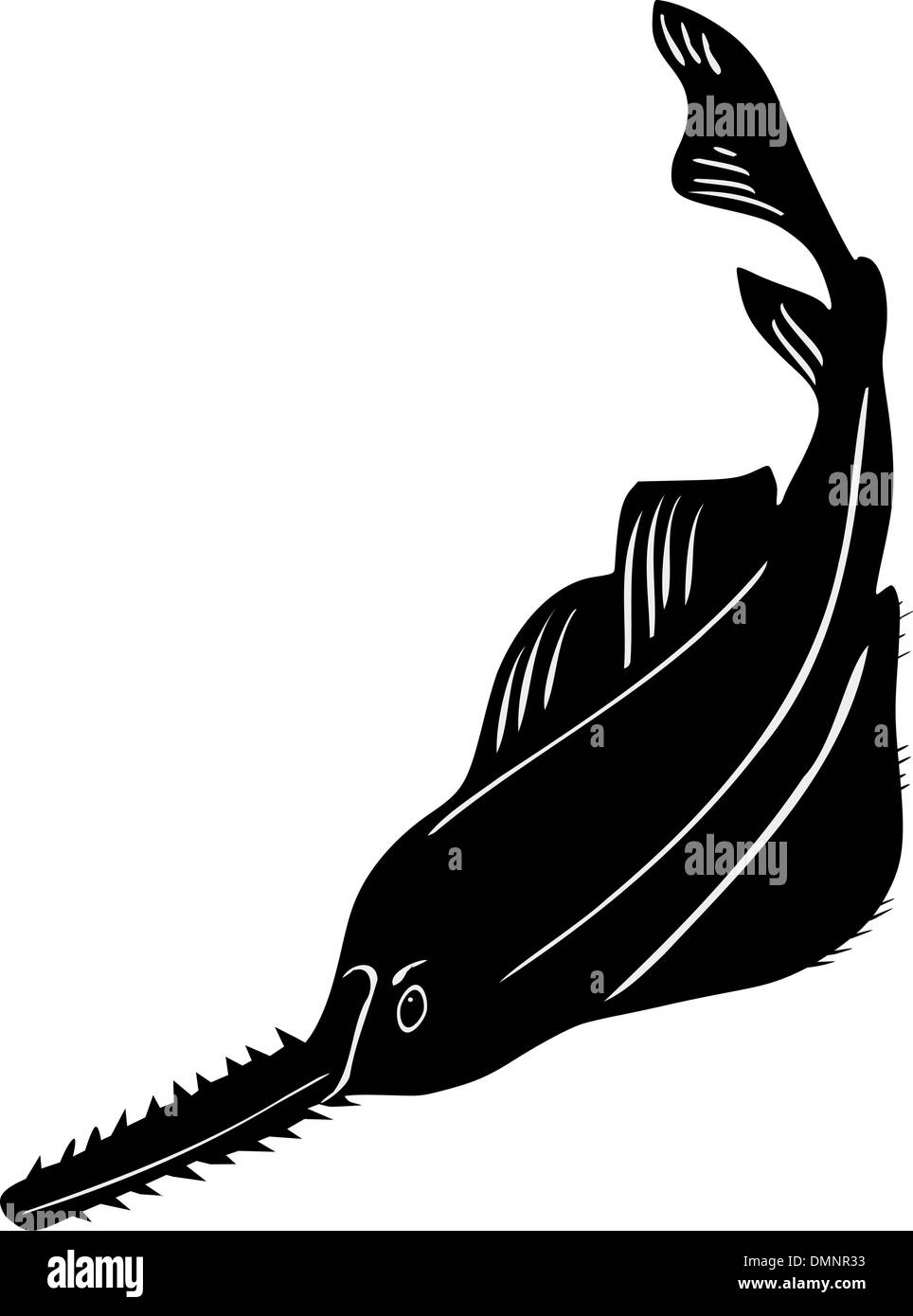 Silhouette de poissons-scie Illustration de Vecteur