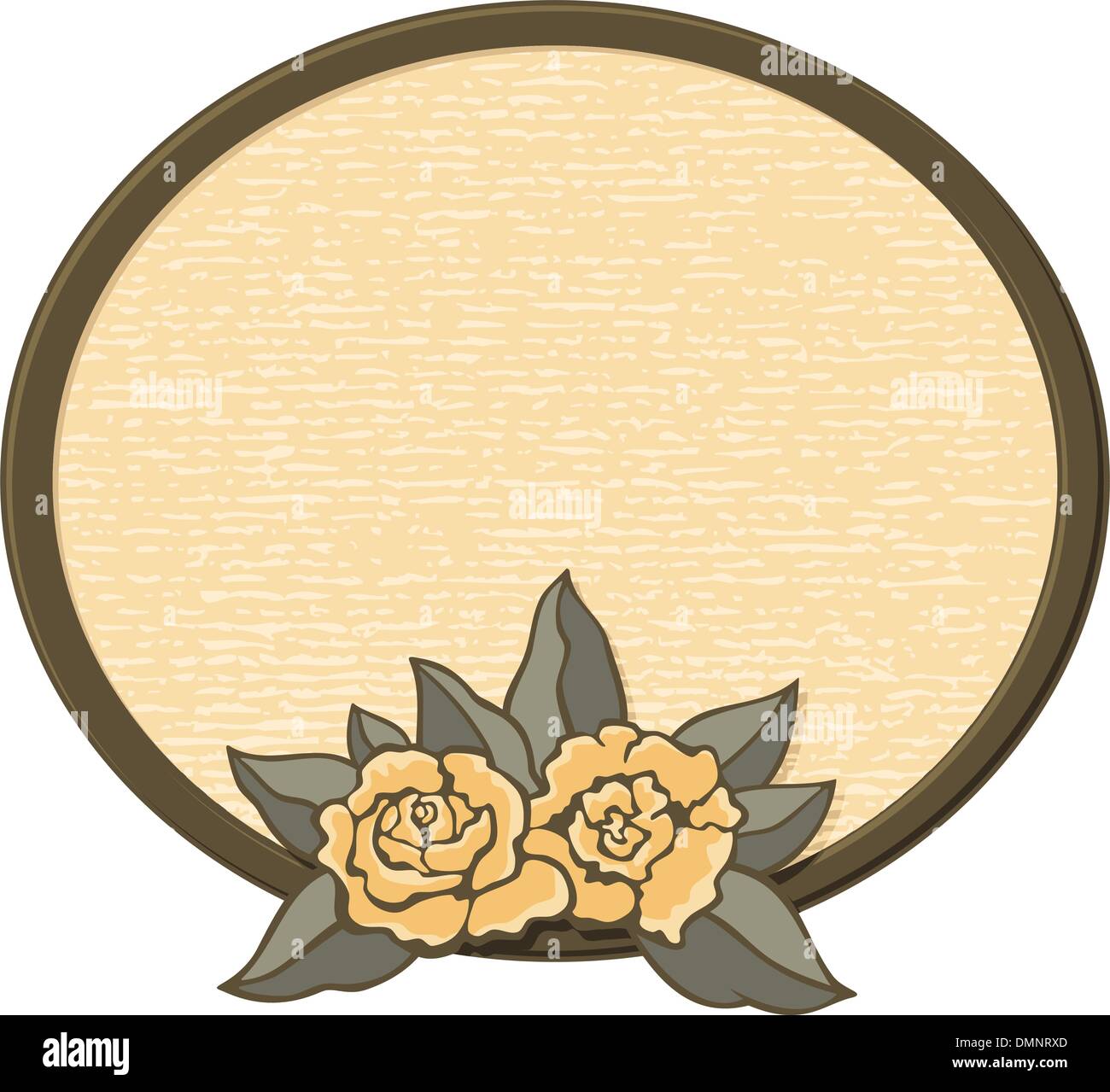 Cadre ovale avec des roses Illustration de Vecteur