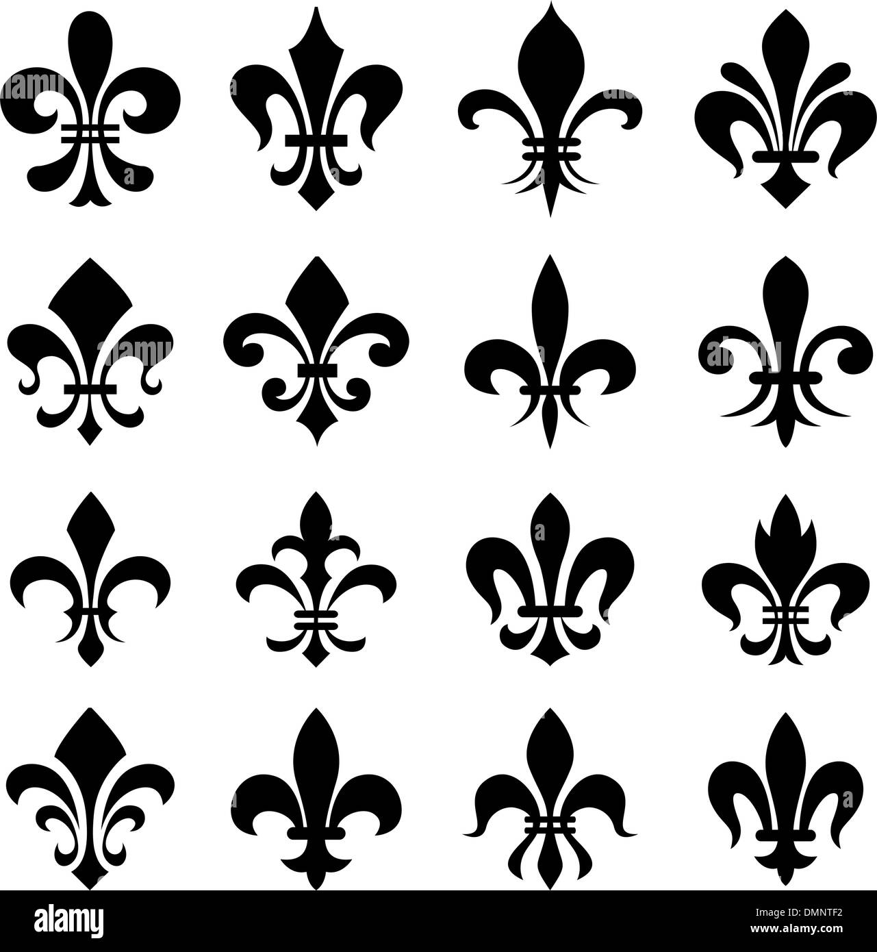 Fleur de lys classique jeu de symboles Illustration de Vecteur Fleur de lys classique jeu de symboles Illustration de Vecteur