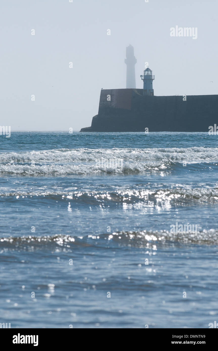 Torry leuchtturm aberdeen ville de granit haar mist Banque D'Images