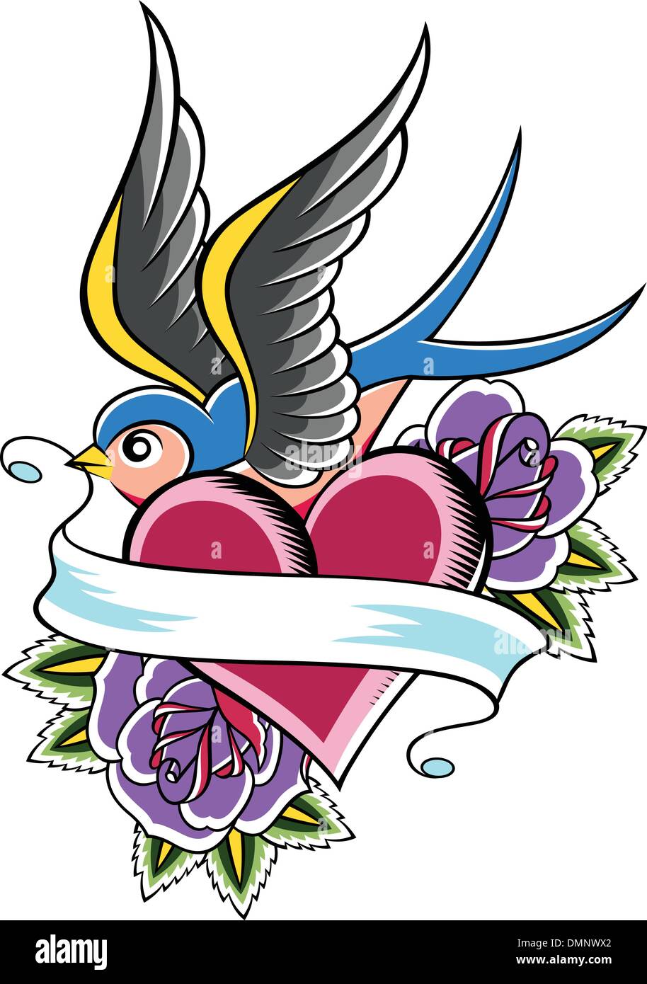 Avaler vintage tattoo Illustration de Vecteur