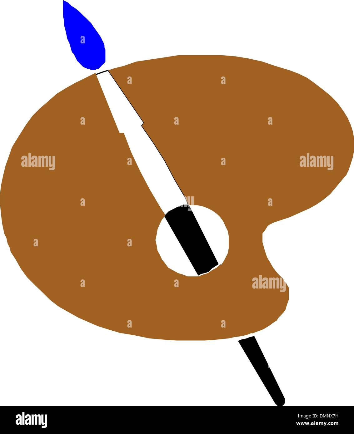 Palette en bois avec brosse Illustration de Vecteur