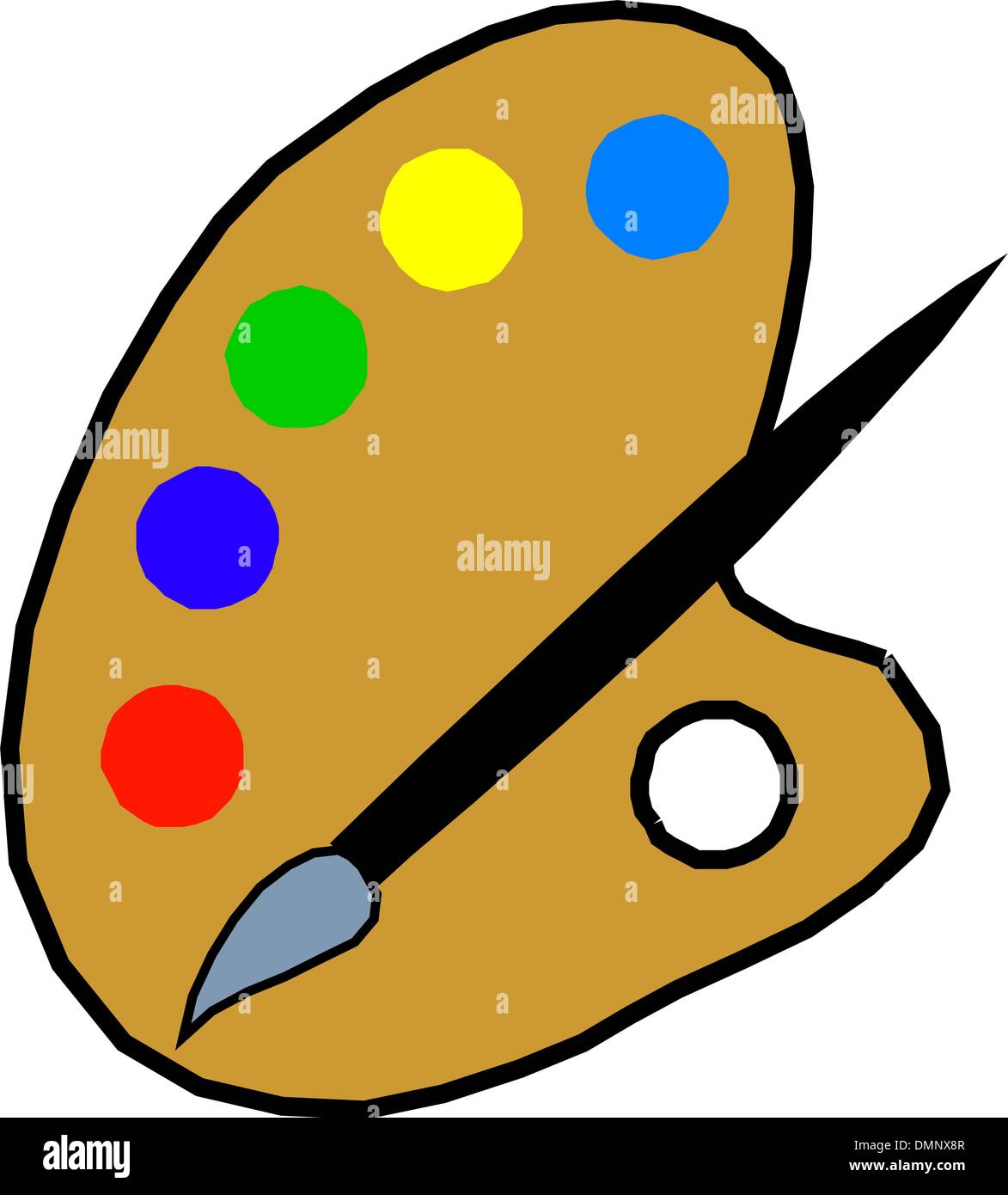 Palette en bois avec brosse Illustration de Vecteur