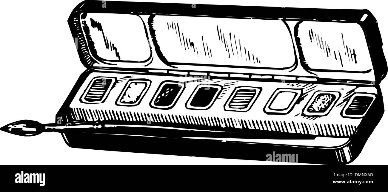 Palette de peintures aquarelle simple Illustration de Vecteur