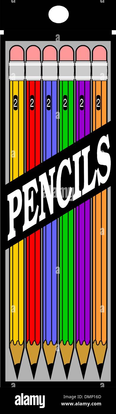 Crayons de couleur Illustration de Vecteur