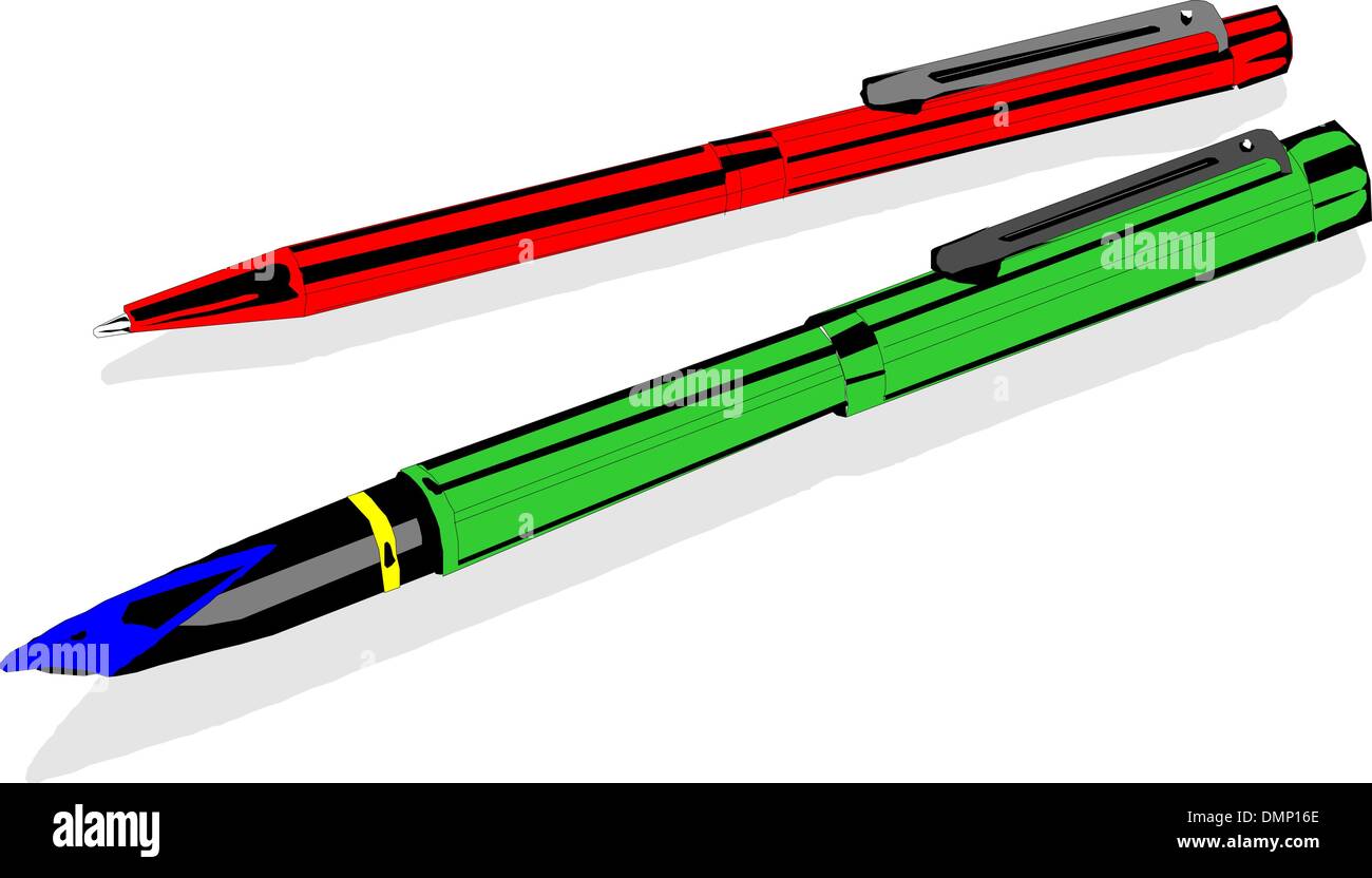 Ensemble de stylos de couleur Illustration de Vecteur