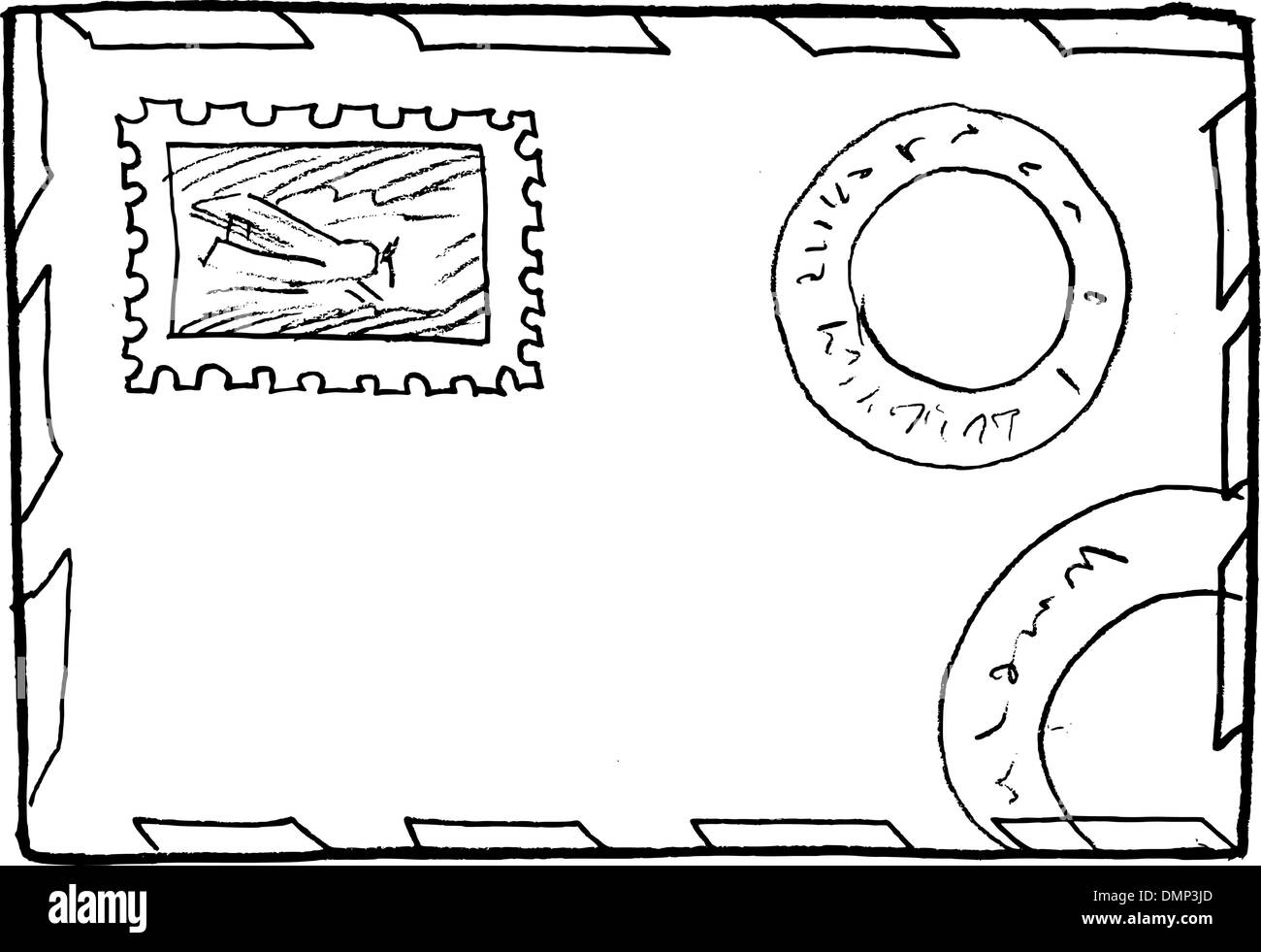 Old post envelope Illustration de Vecteur