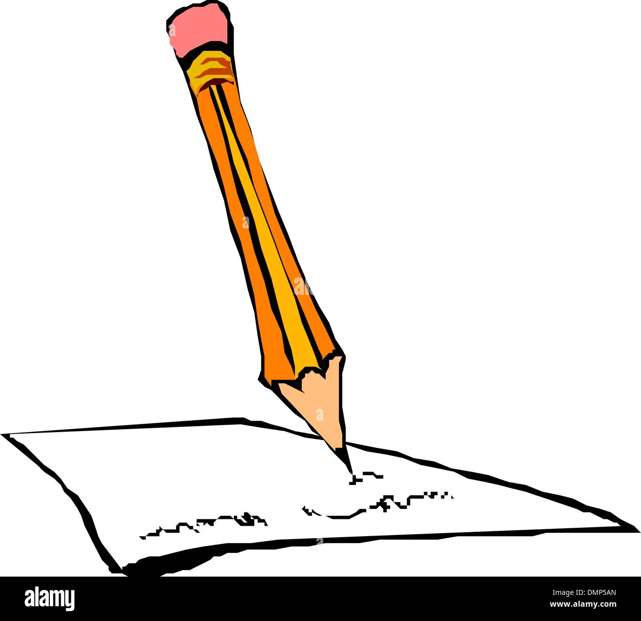 Crayon jaune sur une feuille de papier blanc Illustration de Vecteur Crayon jaune sur une feuille de papier blanc Illustration de Vecteur