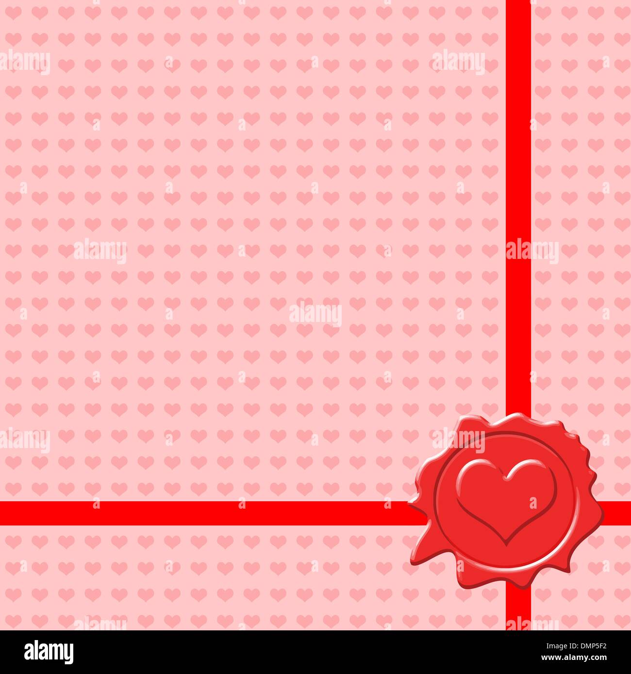 Arrière-plan avec la cire à Valentines stamp Illustration de Vecteur
