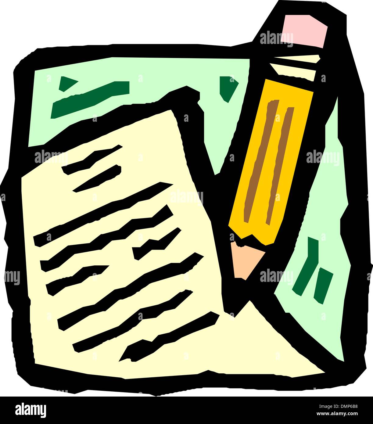 Crayon jaune sur une feuille de papier blanc Illustration de Vecteur Crayon jaune sur une feuille de papier blanc Illustration de Vecteur