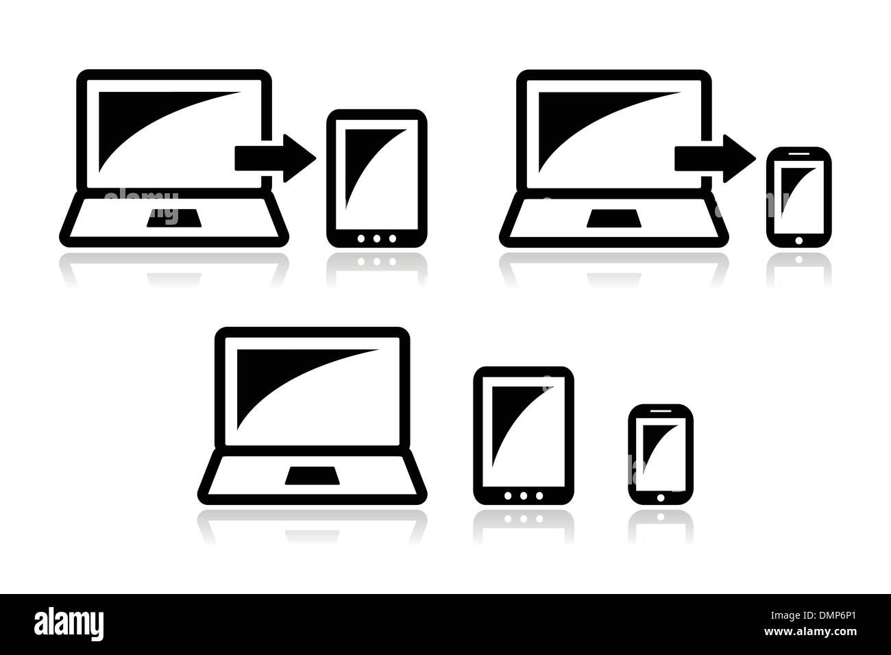 Responsive design - ordinateur portable, tablette, smarthone vector icons Illustration de Vecteur