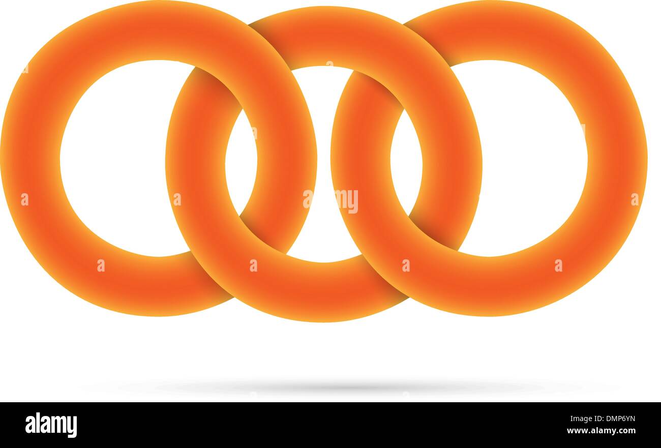 Les cercles orange 3D Illustration de Vecteur