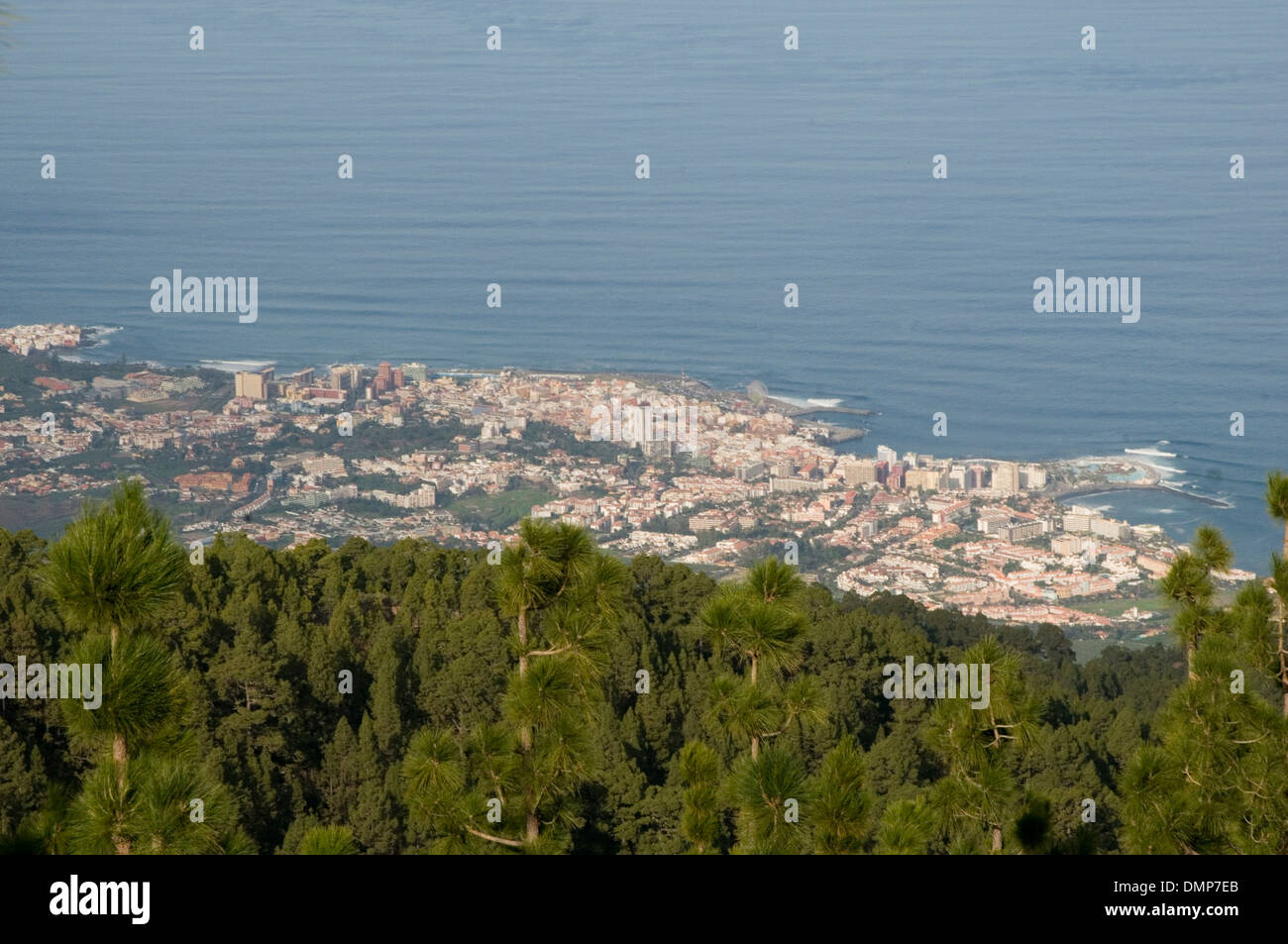 Puerto de la cruz tenerife ville resort city hôtel, vu de dessus de l'île Banque D'Images