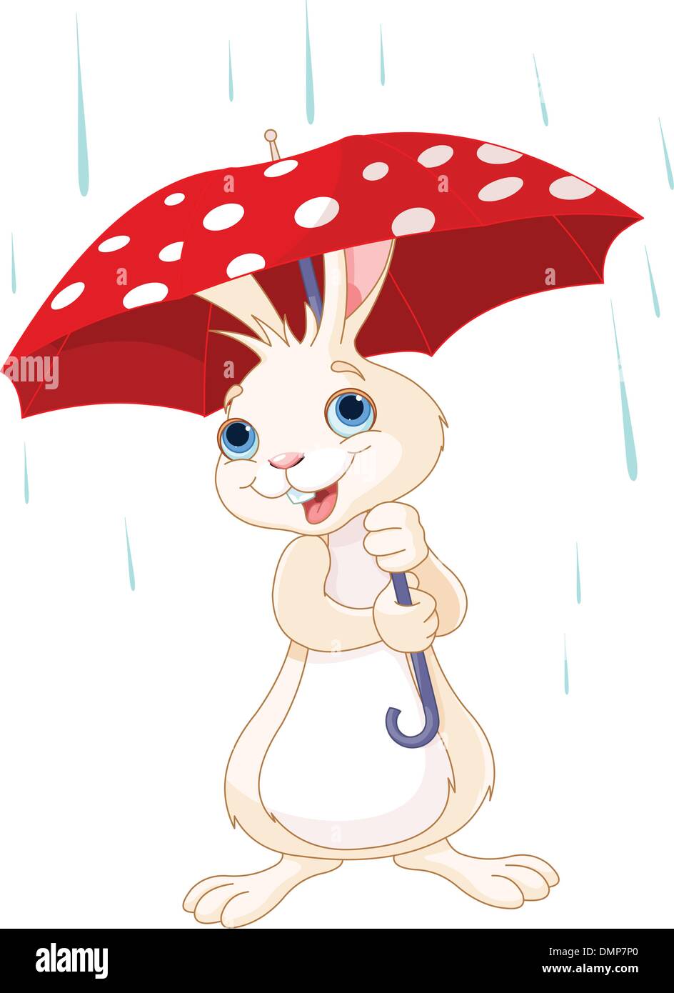 Bunny under umbrella Illustration de Vecteur
