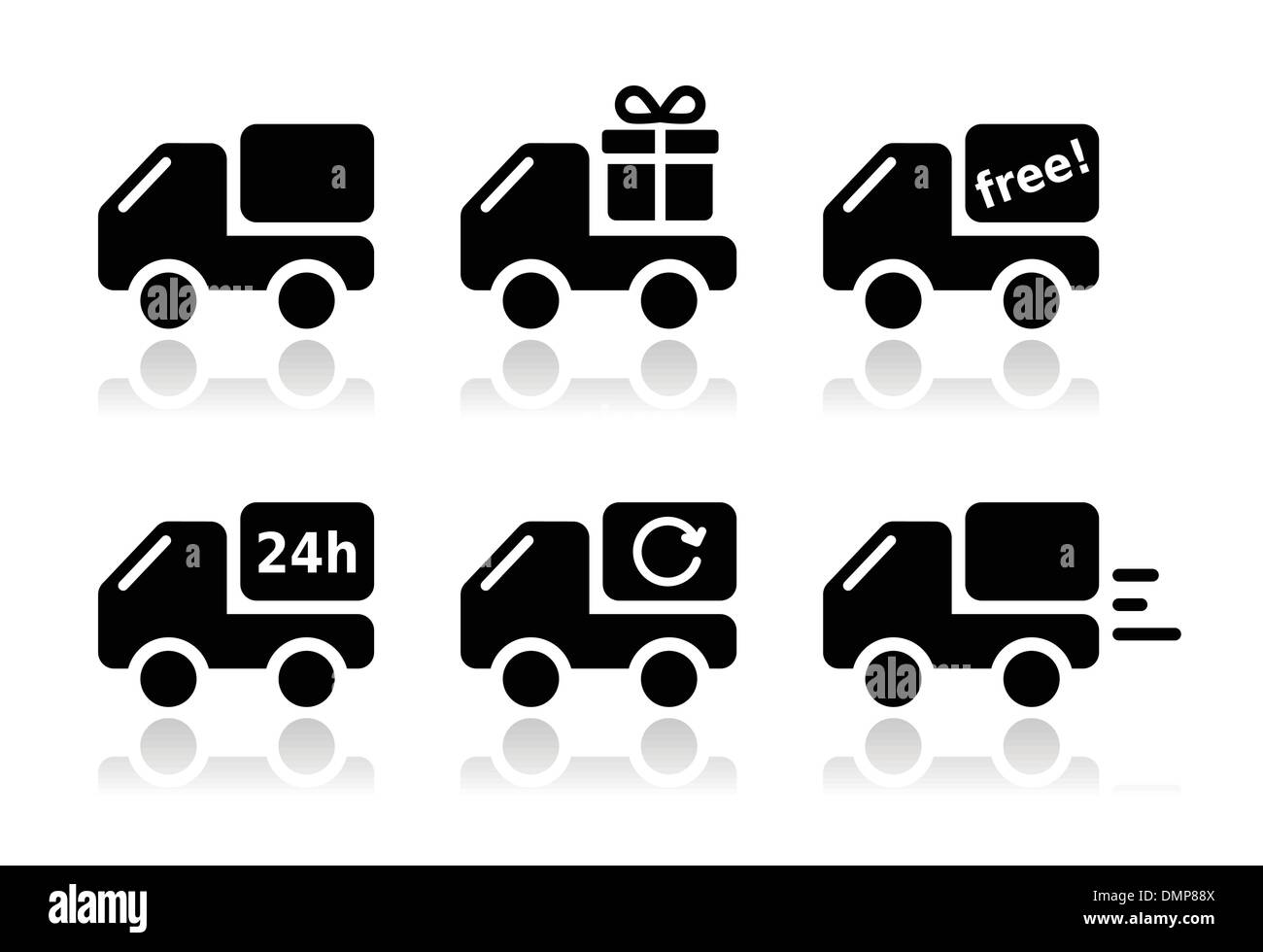 Voiture de livraison, Expédition vector icons set Illustration de Vecteur