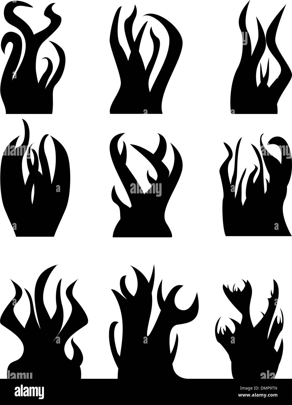 icônes de flamme Illustration de Vecteur