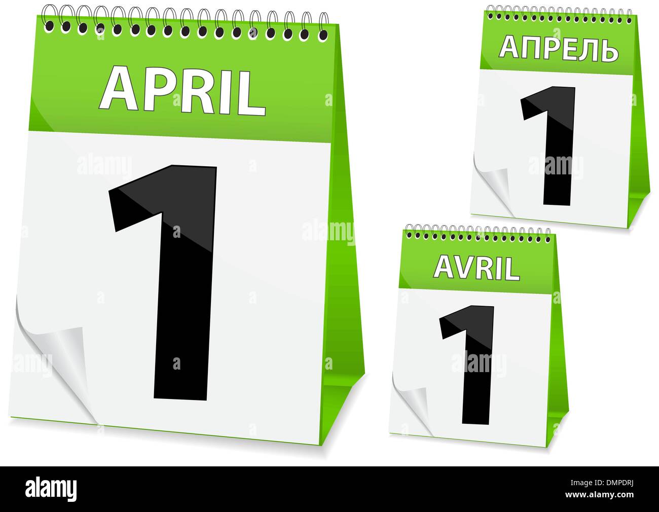 Calendrier pour avril 1 icône Illustration de Vecteur