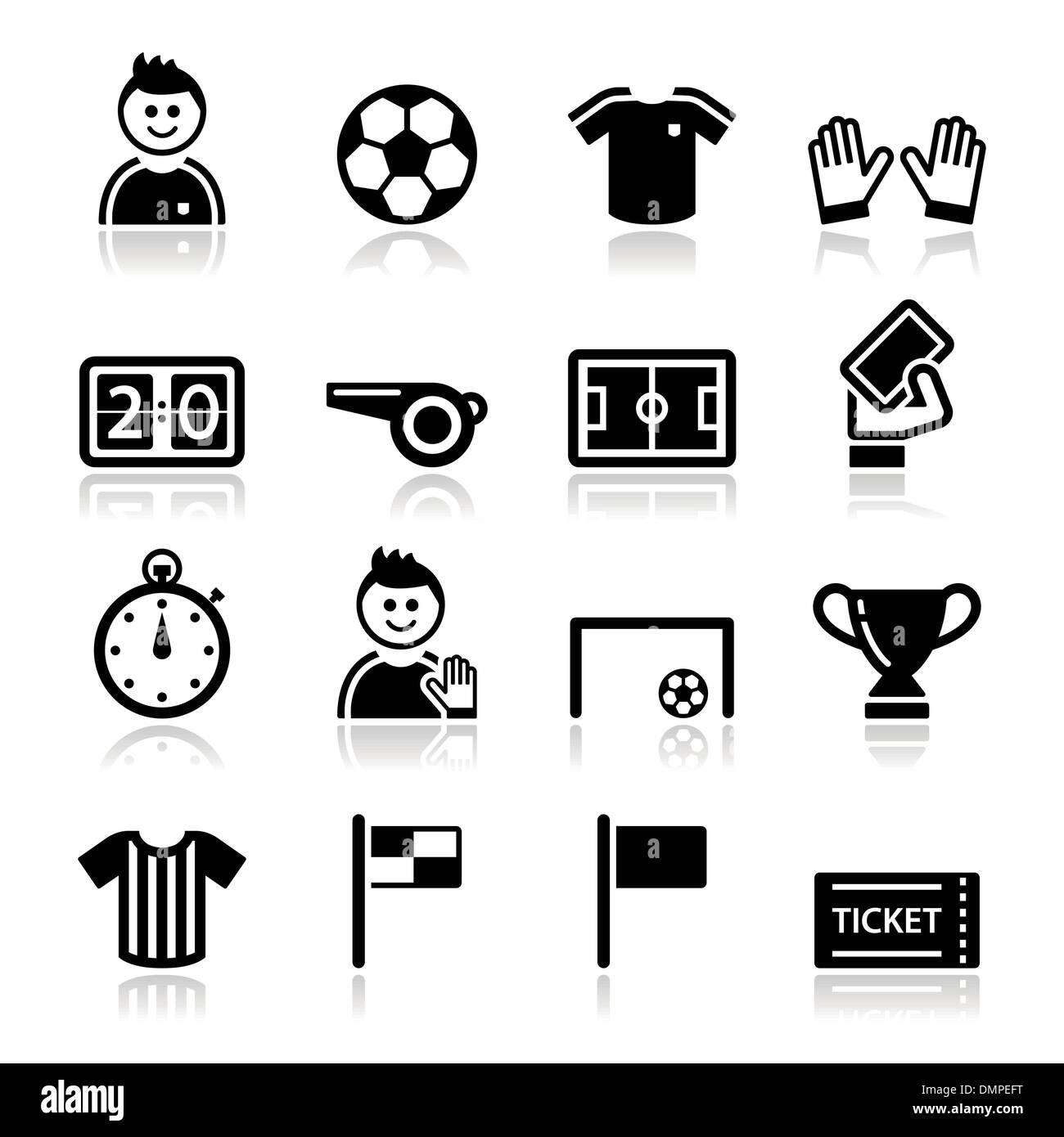 Football / Soccer vector icons set Illustration de Vecteur