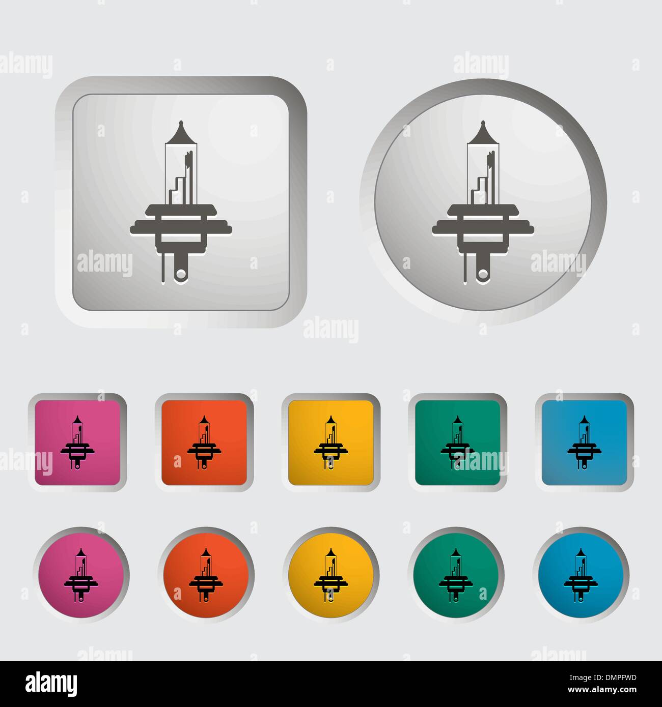 L'icône de la lampe au xénon voiture Illustration de Vecteur