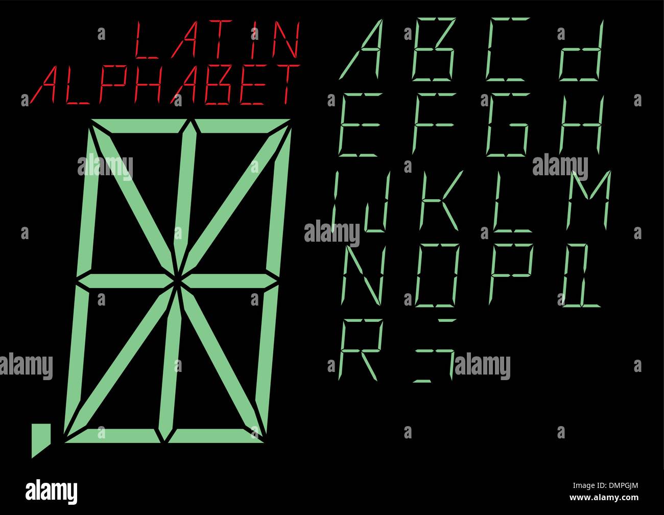 Ensemble de lettres de l'indicateur numérique. Illustration de Vecteur