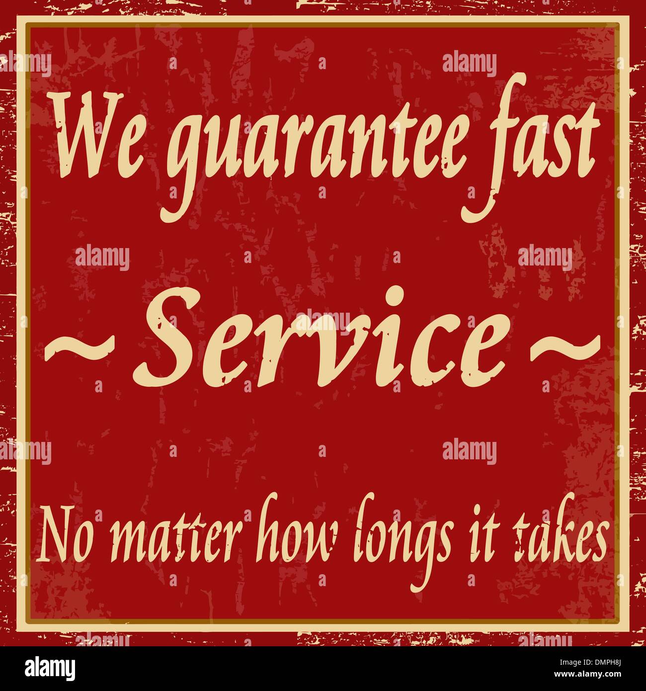 Nous garantissons un service rapide, vintage poster Illustration de Vecteur