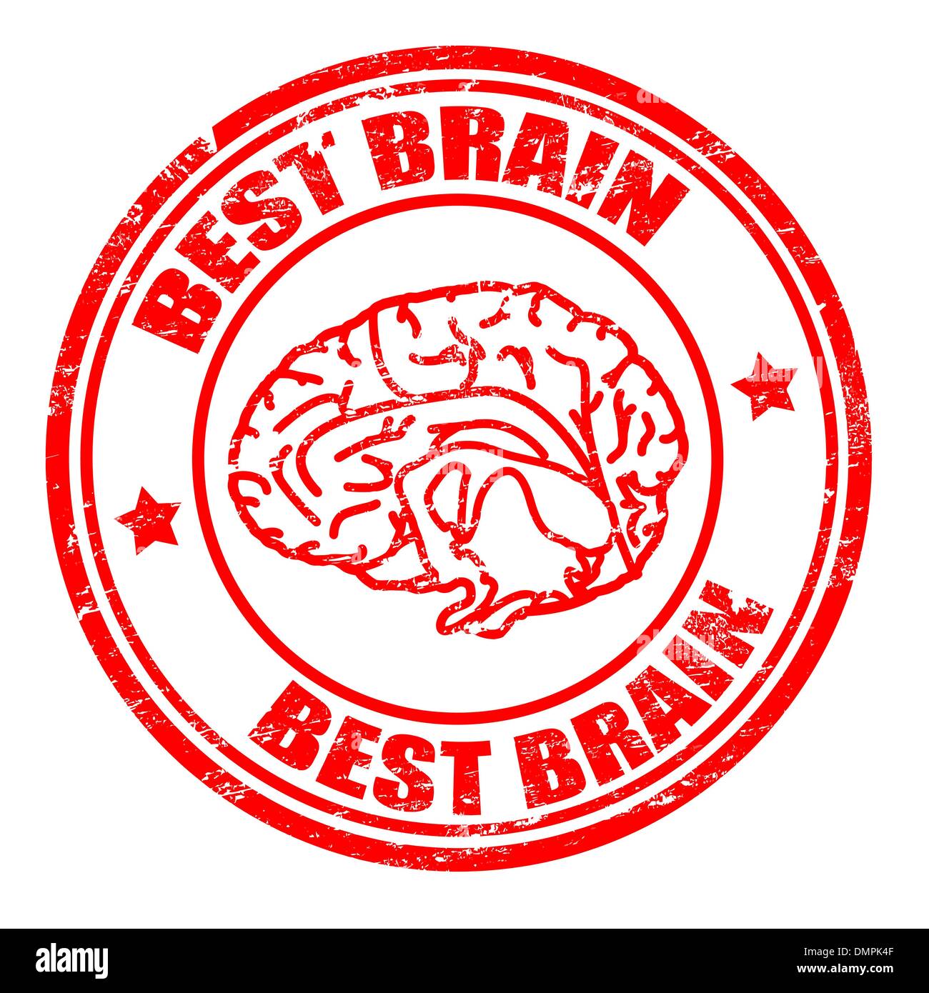 Meilleur cerveau stamp Illustration de Vecteur