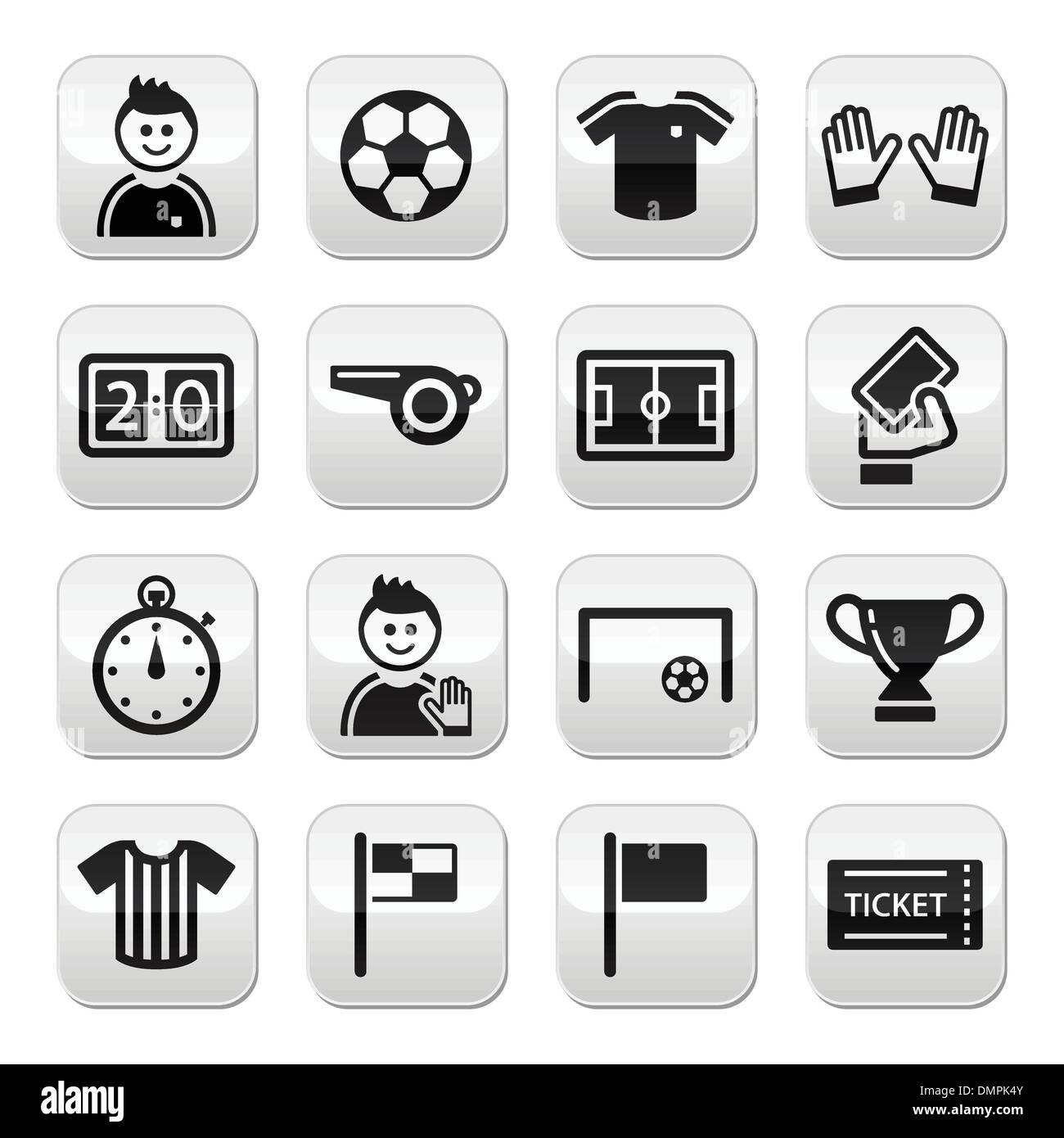 Football / Soccer jeu de boutons vectoriels Illustration de Vecteur