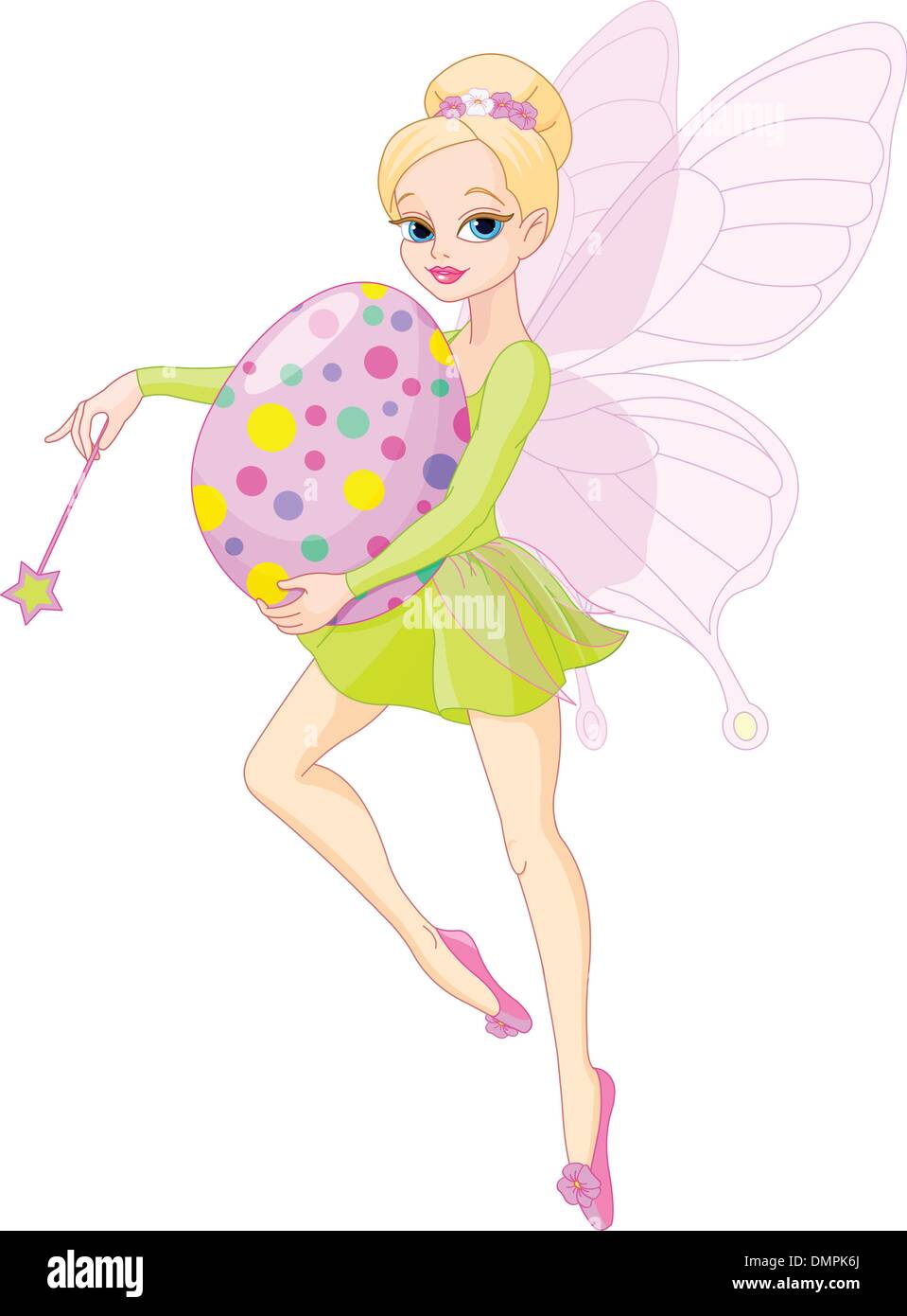 Flying Fairy avec œuf de Pâques Illustration de Vecteur