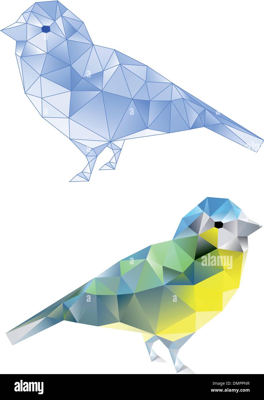 Les oiseaux avec motif géométrique Illustration de Vecteur