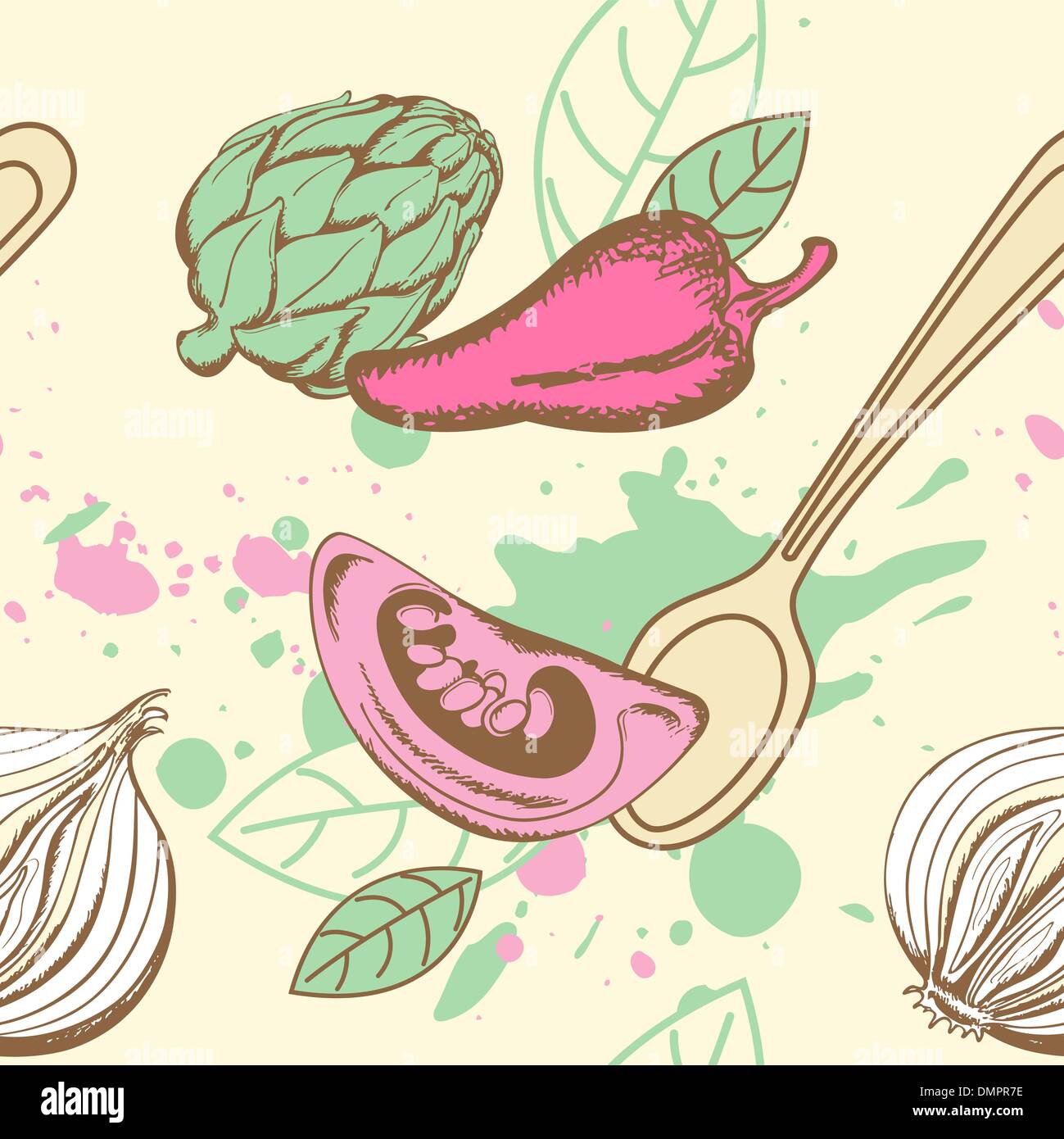 Modèle transparent avec des légumes Illustration de Vecteur