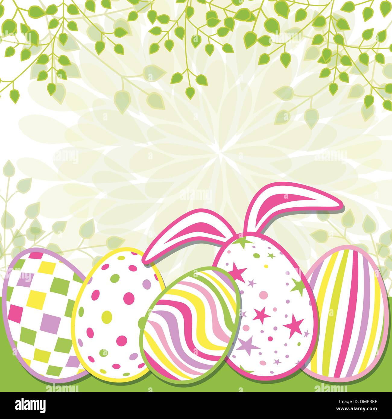 Carte de Vœux de Pâques Printemps Illustration de Vecteur