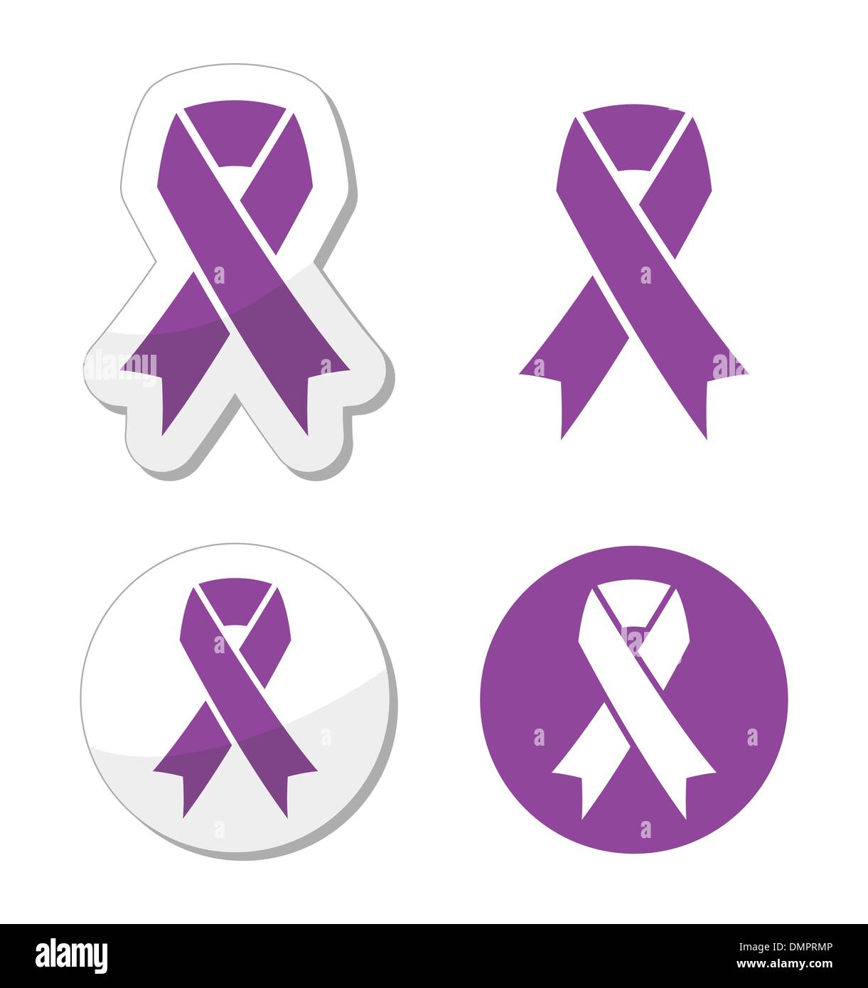 Ruban violet - cancer du pancréas, cancer du testicule, la violence domestique symbole awereness Illustration de Vecteur