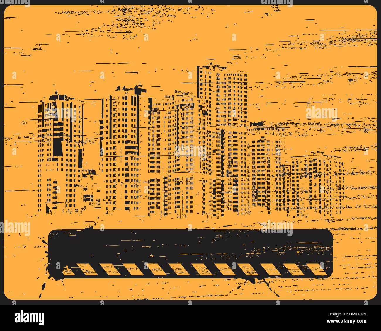 Vieille ville minable condominium. Illustration de Vecteur