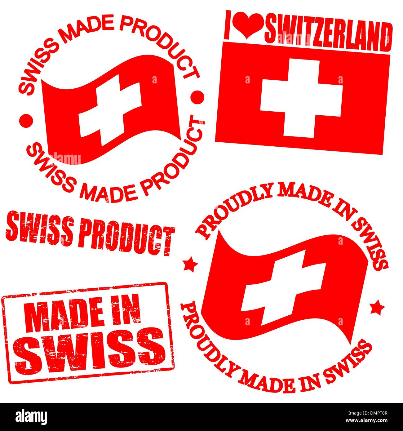 Les timbres suisses de produit Illustration de Vecteur