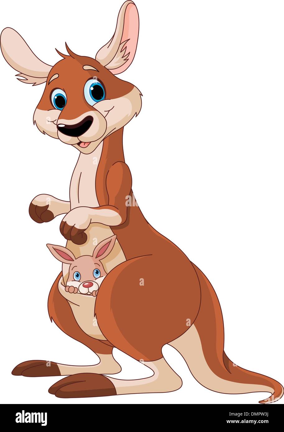 Maman et bébé kangourou Illustration de Vecteur