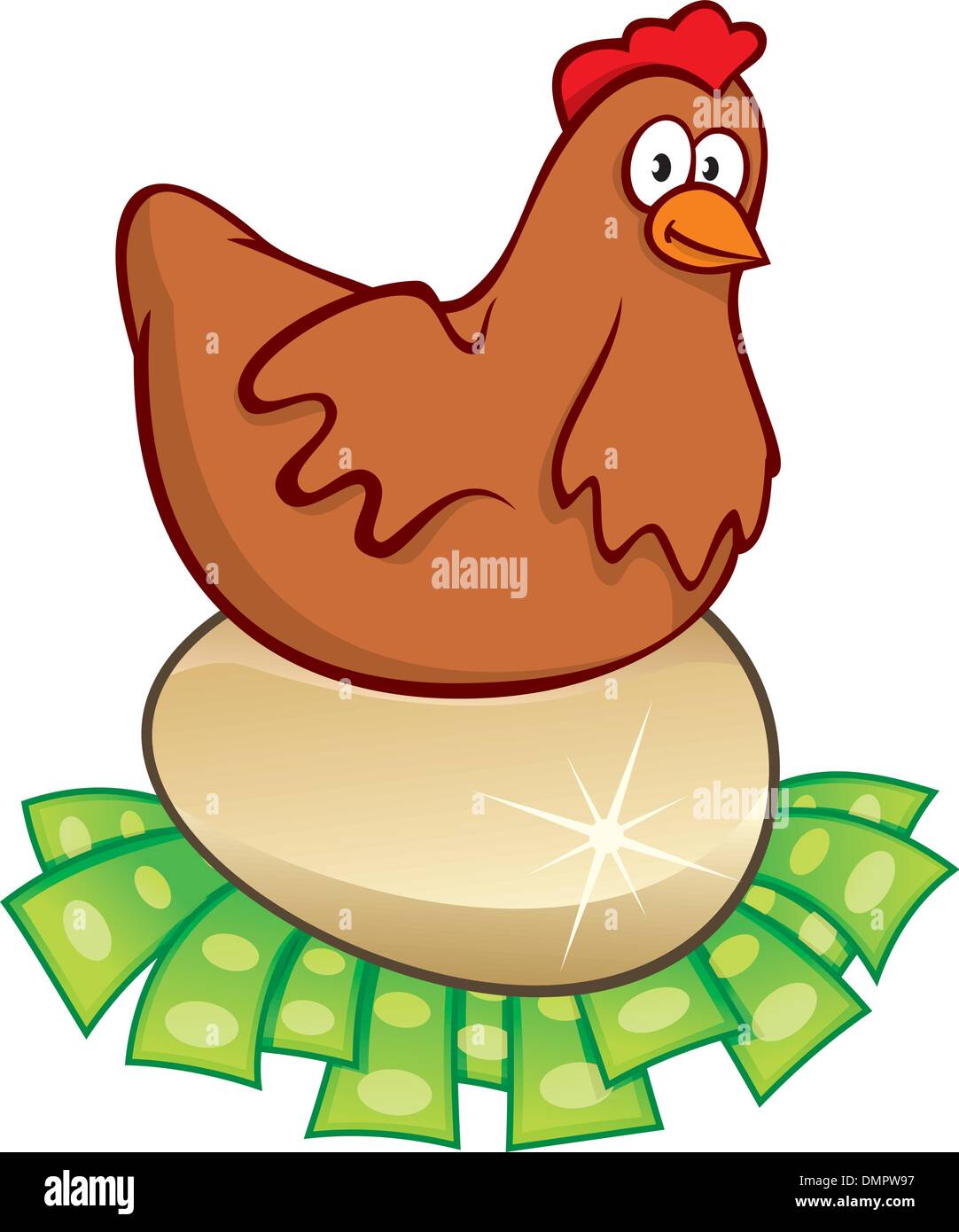 Poule assise Banque d'images vectorielles - Alamy