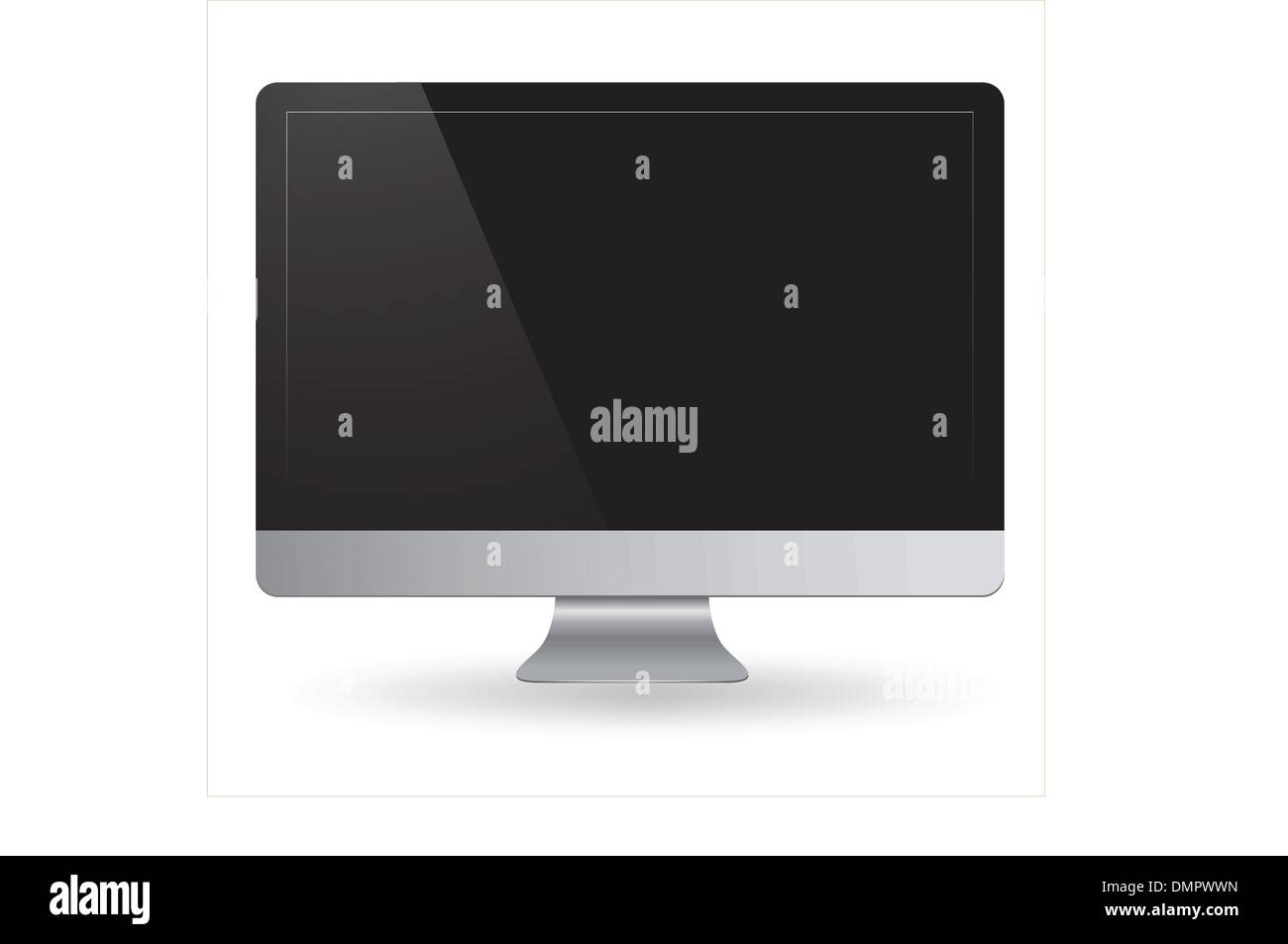 L'écran de l'ordinateur isolated on white Illustration de Vecteur
