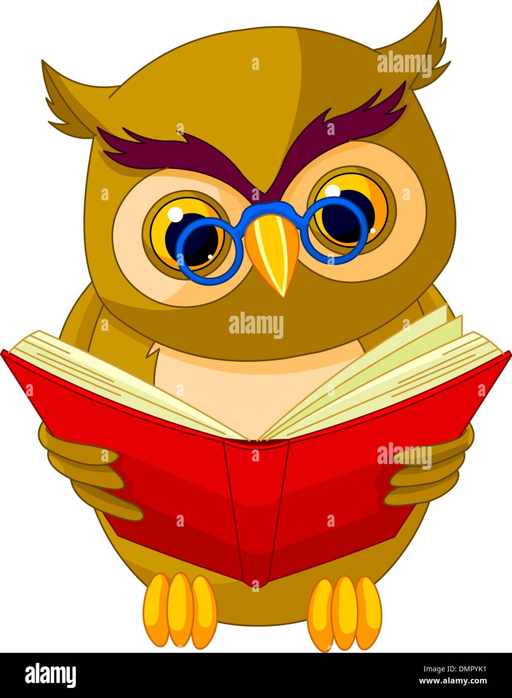 Wise Owl Cartoon Illustration de Vecteur