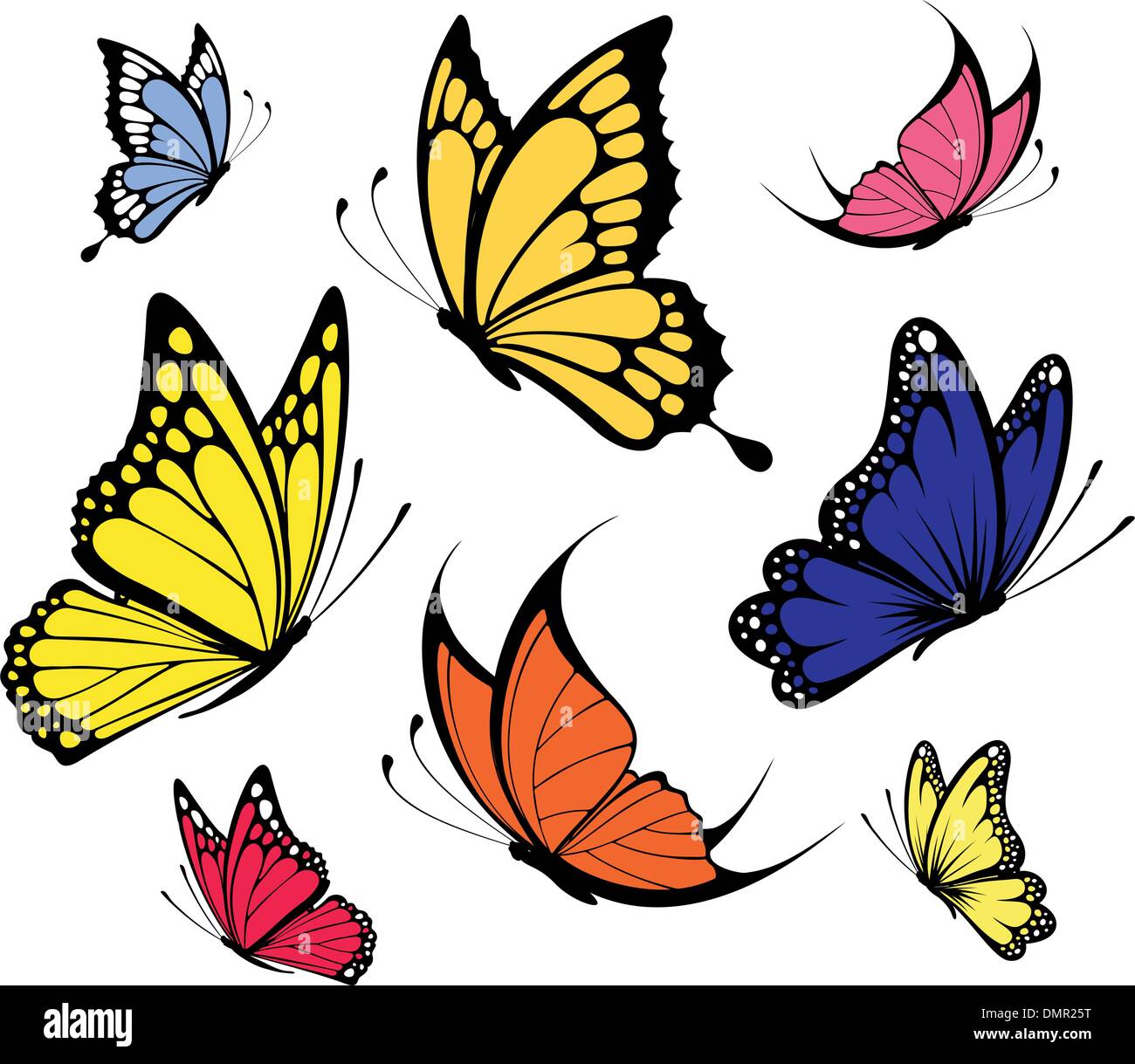 ensemble de papillons Illustration de Vecteur