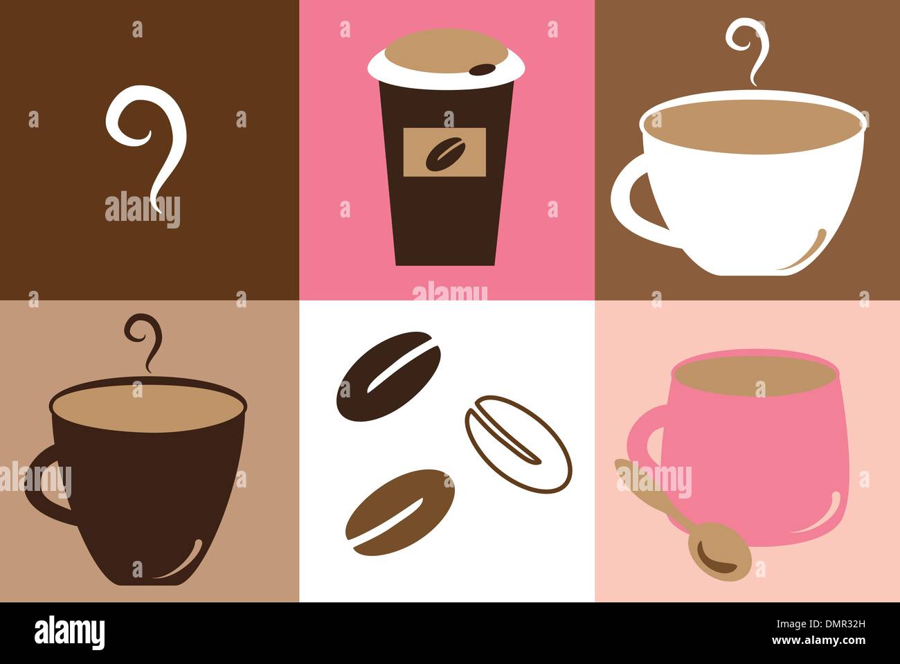 Tasses à café mignon Illustration de Vecteur