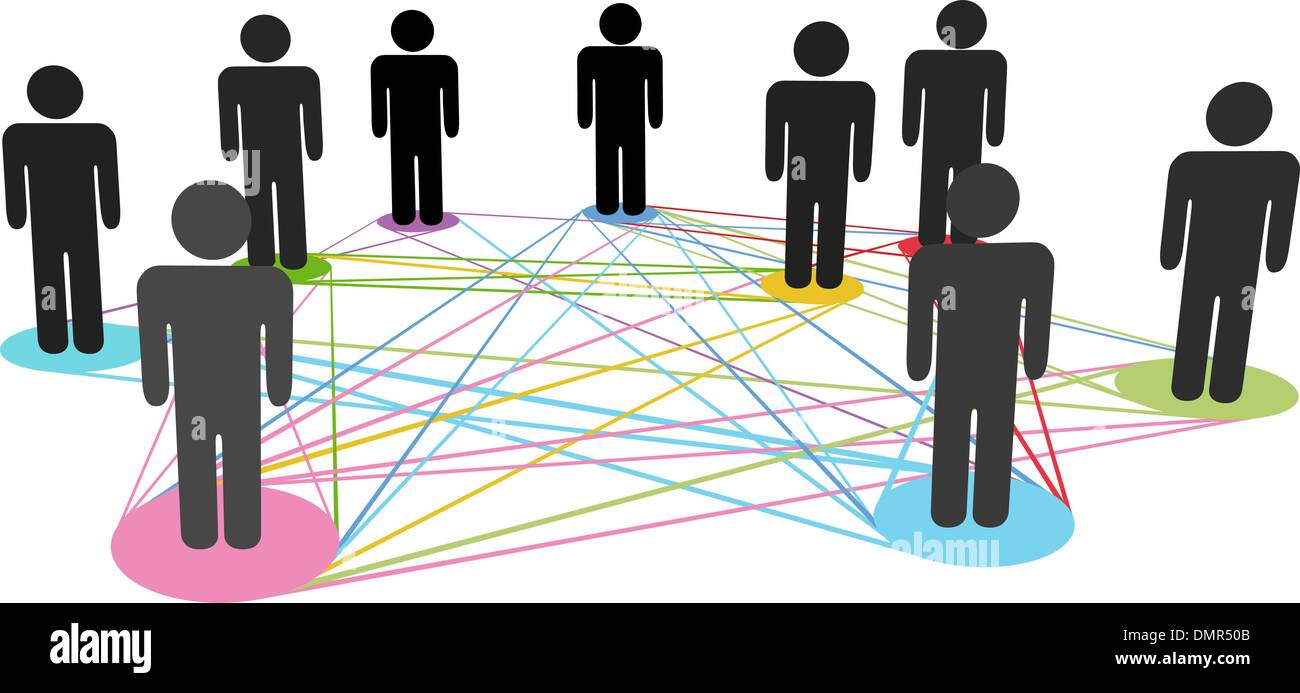 Relations sérieuses in social couleur réseau de gens d'affaires Illustration de Vecteur