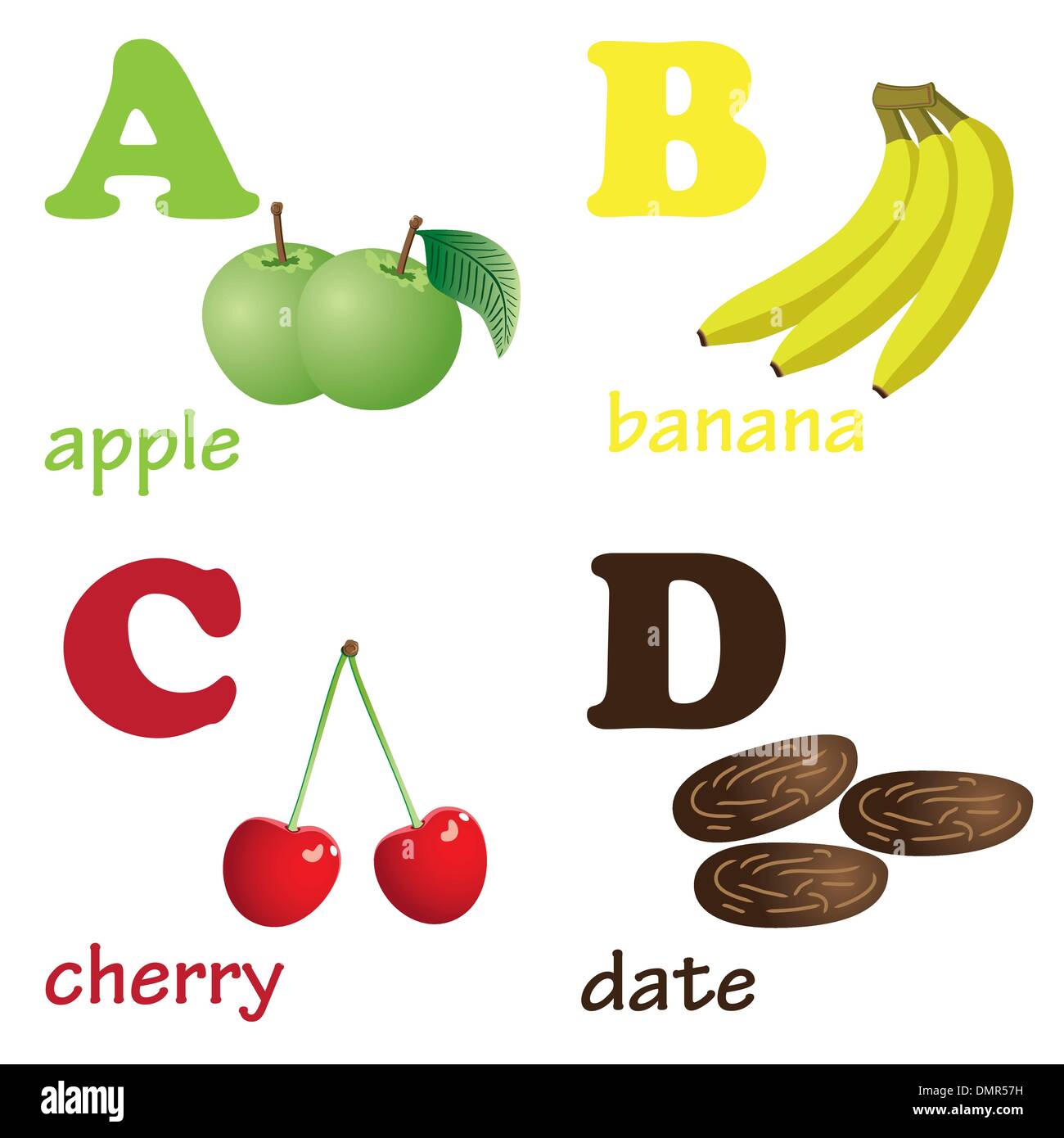 Lettres de l'alphabet de fruits Banque de photographies et d'images à haute  résolution - Alamy