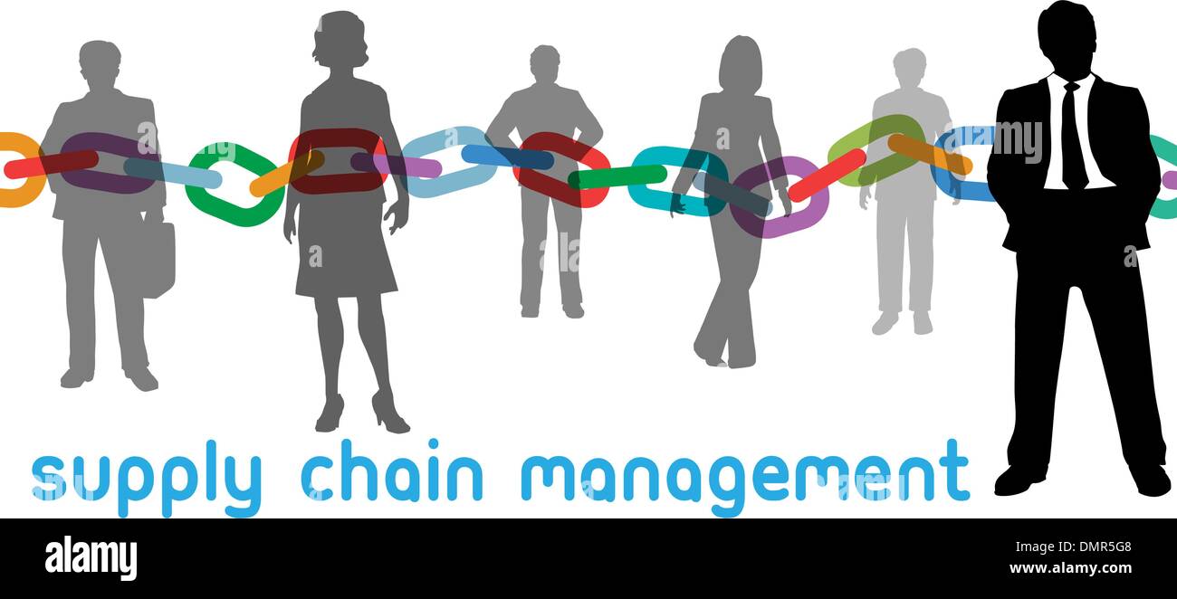 SCM Supply Chain Management Responsable du personnel de l'entreprise Illustration de Vecteur