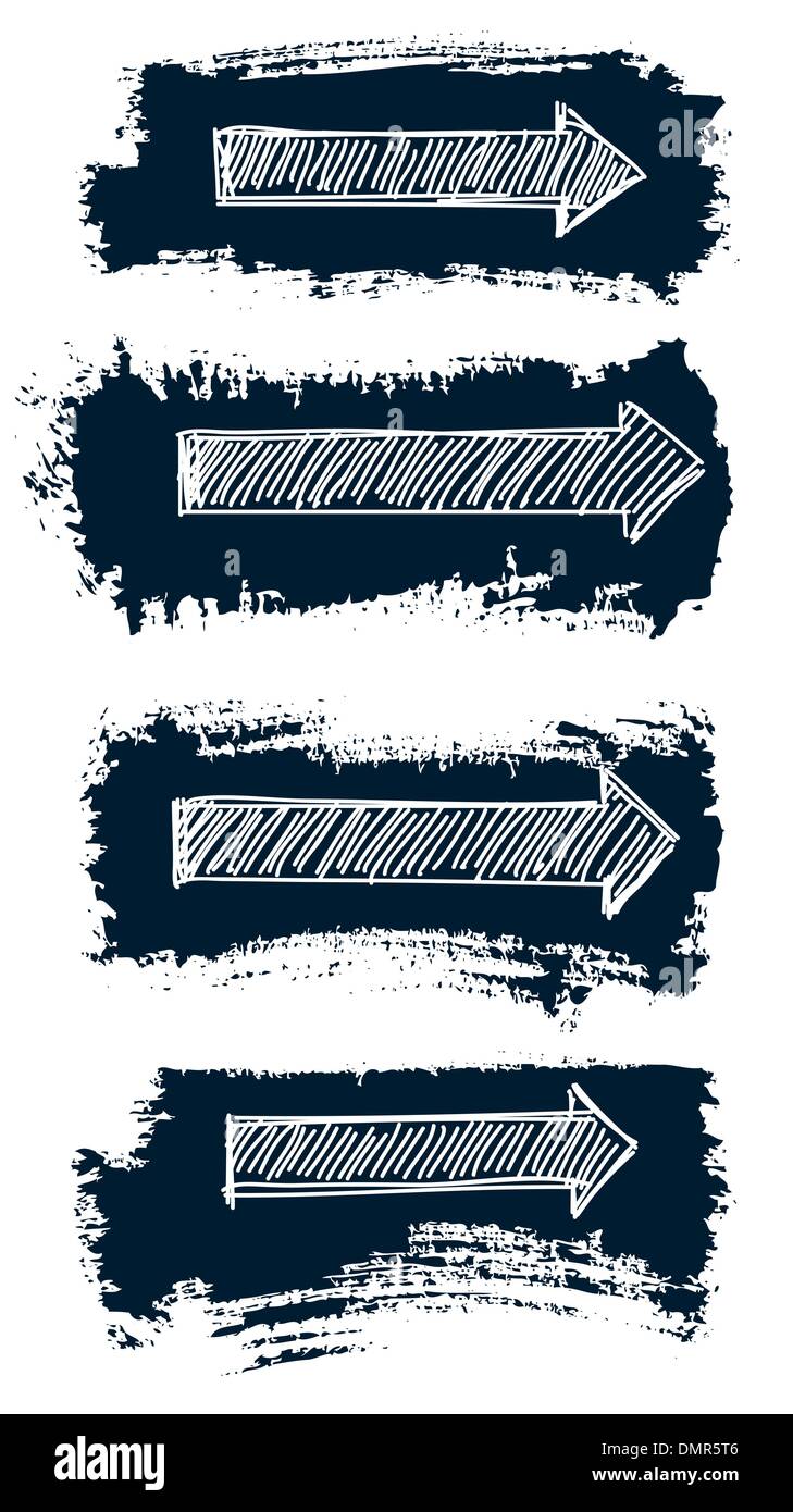 Jeu de flèches grunge Illustration de Vecteur