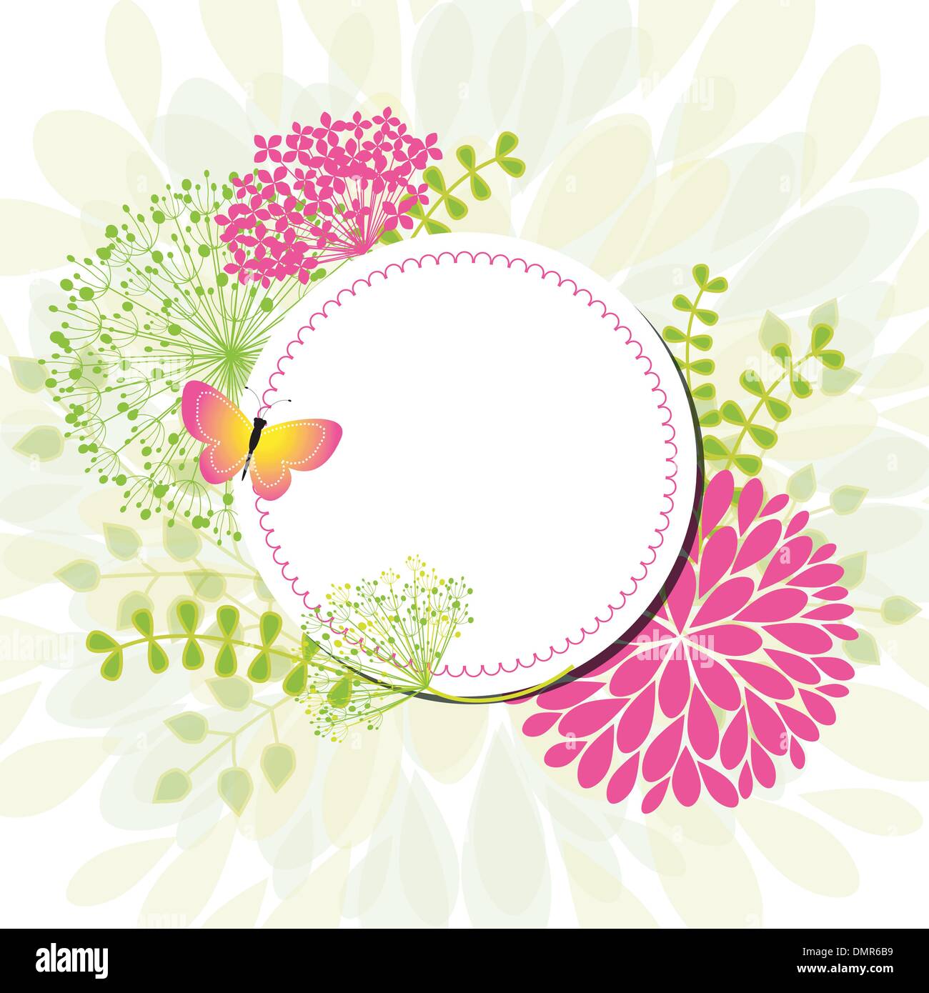 Carte de voeux fleurs printemps coloré Illustration de Vecteur