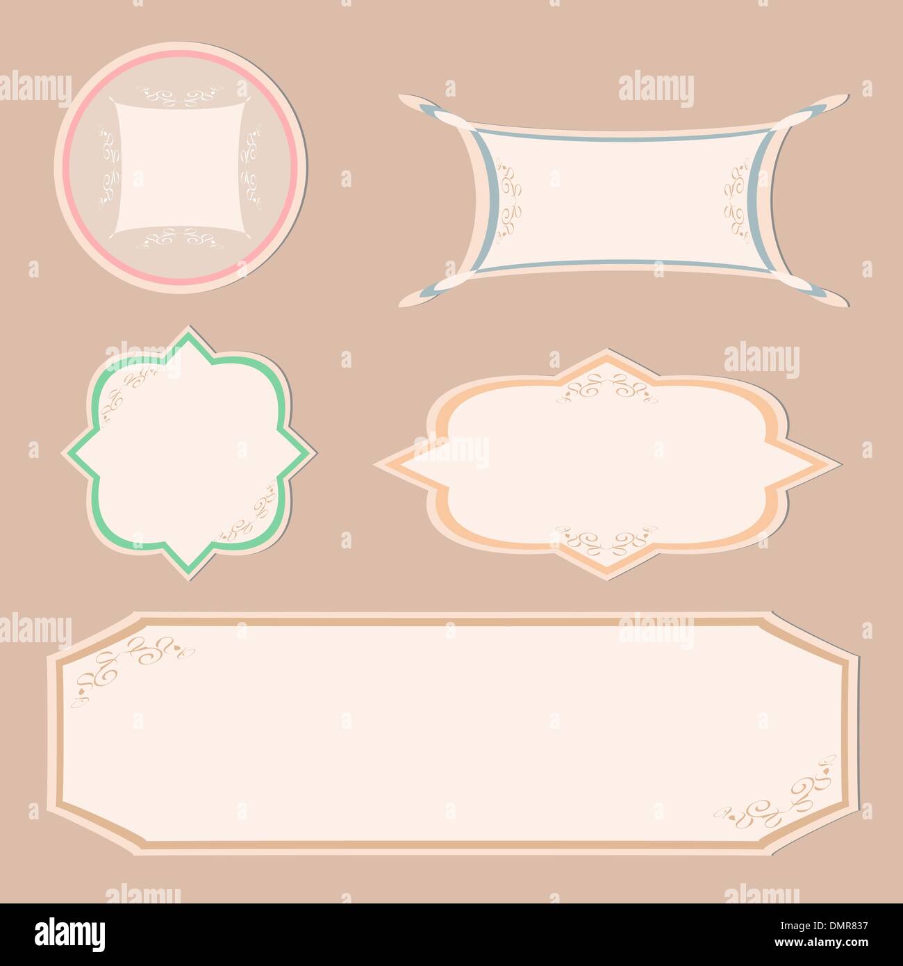 Définir des étiquettes vintage et de l'ornement vector frames Illustration de Vecteur