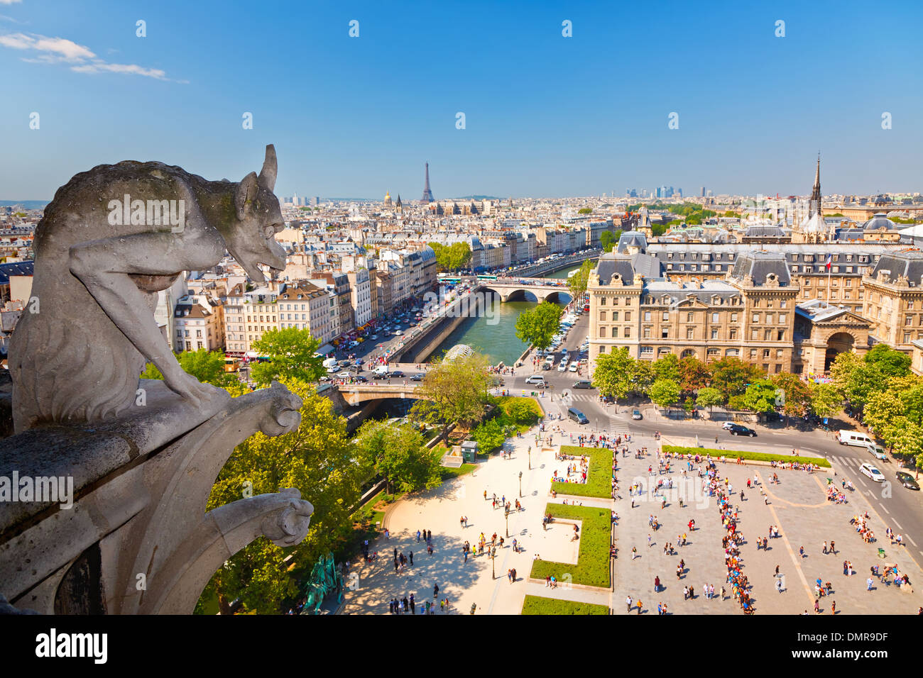 Gargouille sur la Cathédrale Notre-Dame Banque D'Images