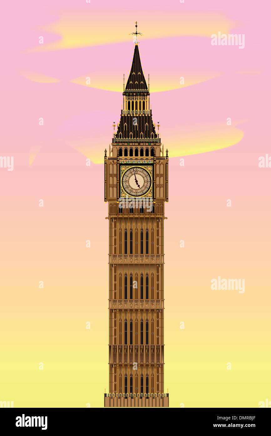 Big Ben Sunrise Illustration de Vecteur